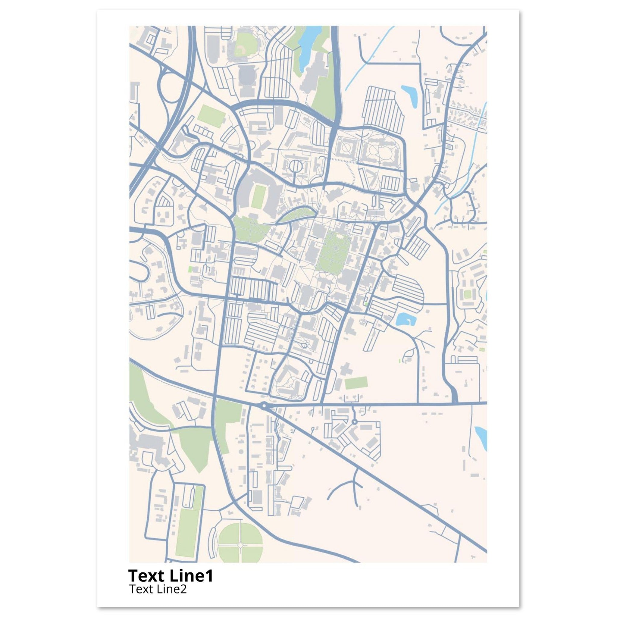 mississippi state university campus map poster