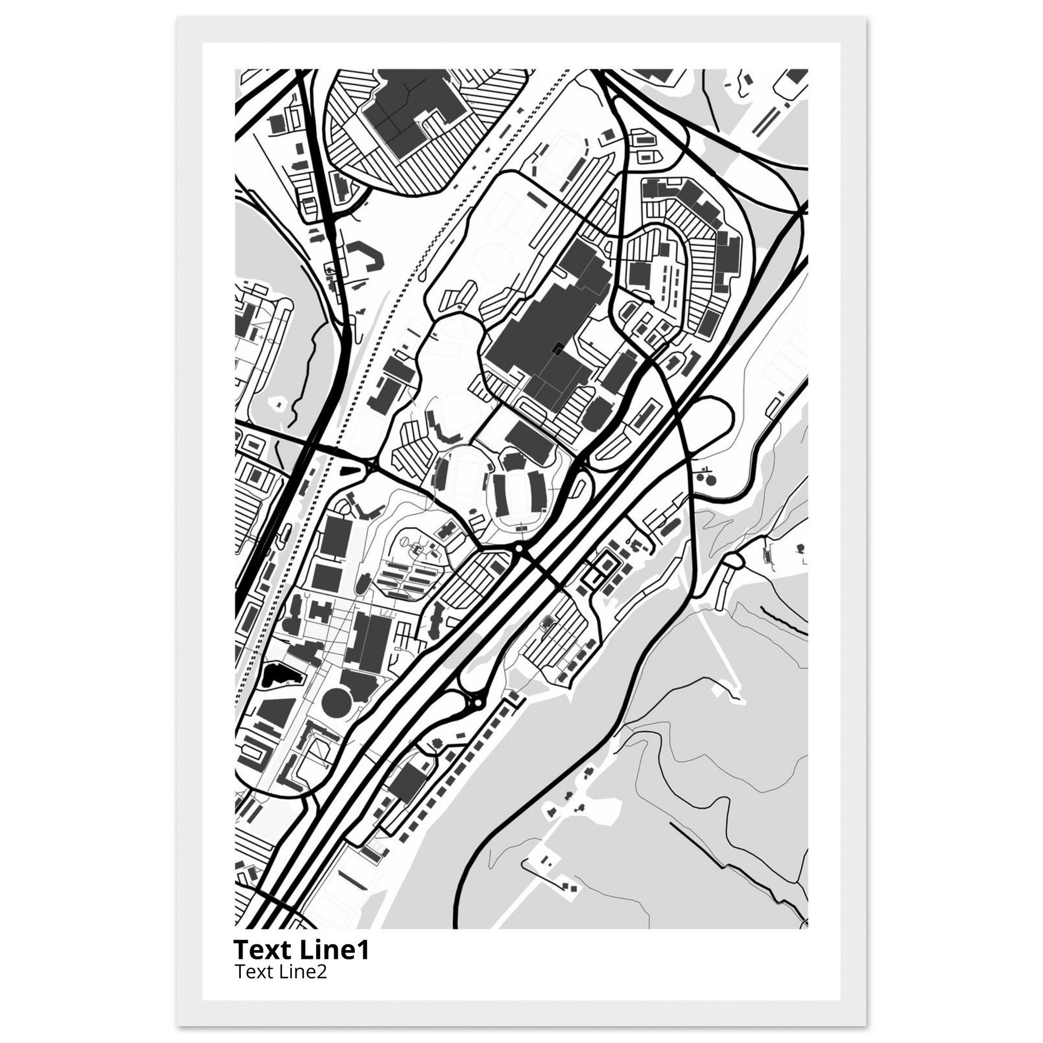 Liberty University Virginia Campus Map Poster | Graduation Gift - Ink And Atlas