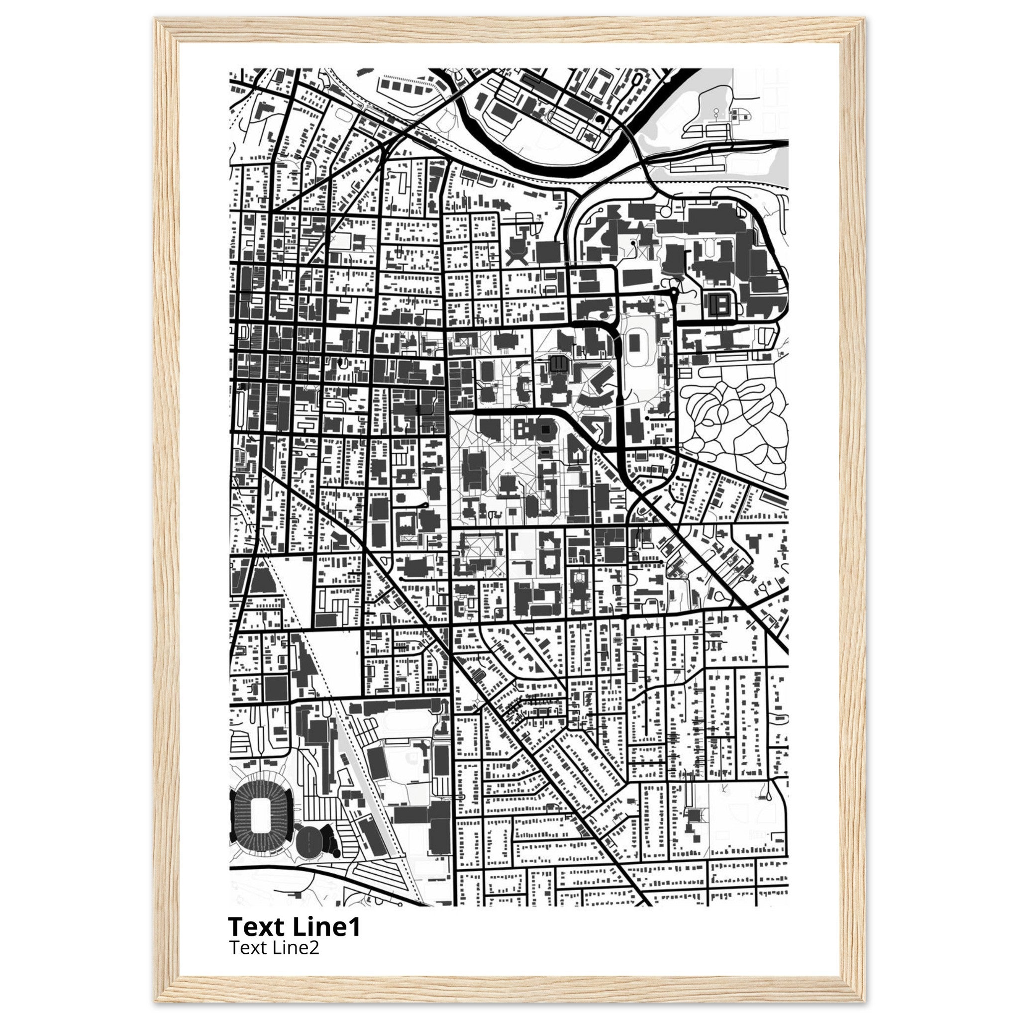 university of michigan ann arbor campus map poster