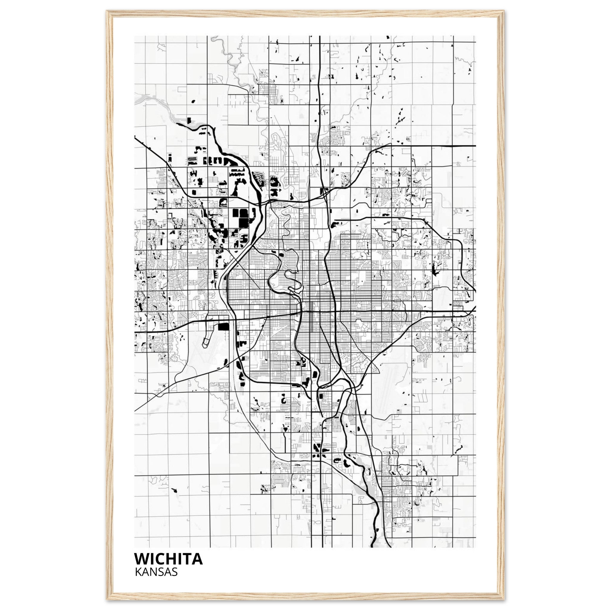 wichita map poster print