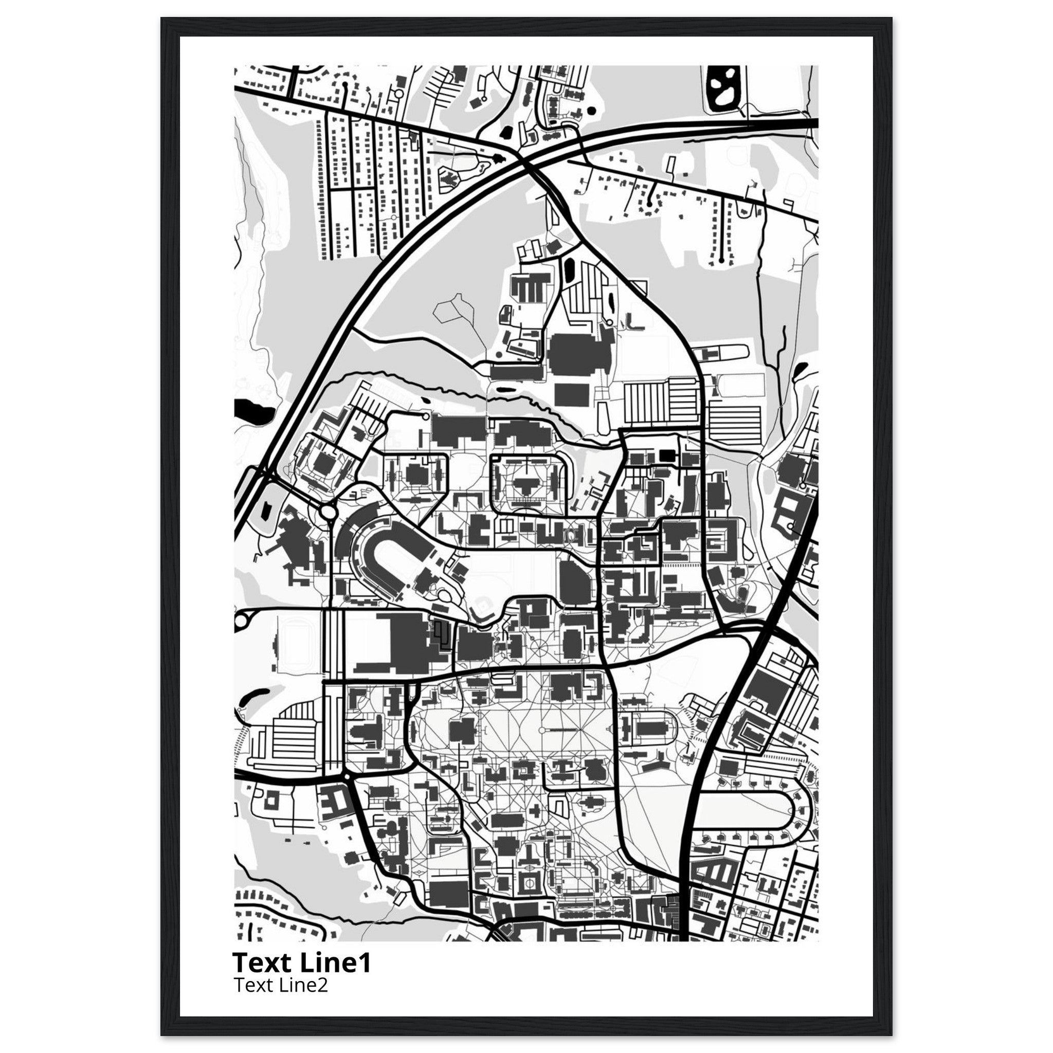 university of maryland college park campus map poster