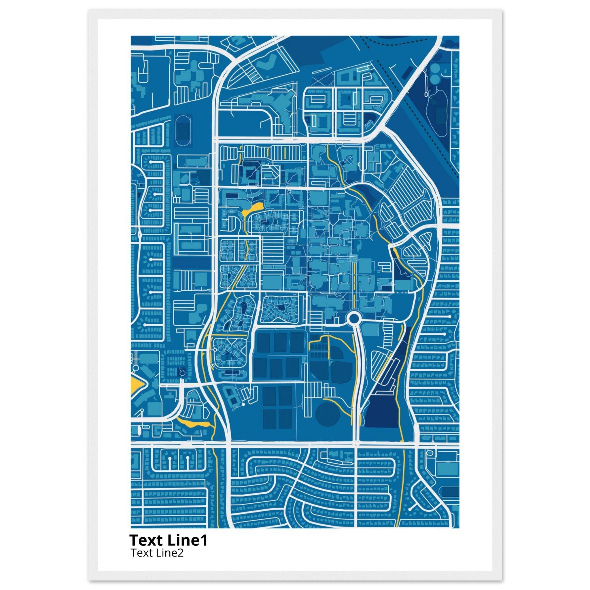 The University of Texas at Dallas Campus Map Poster | Graduation Gift - Ink And Atlas