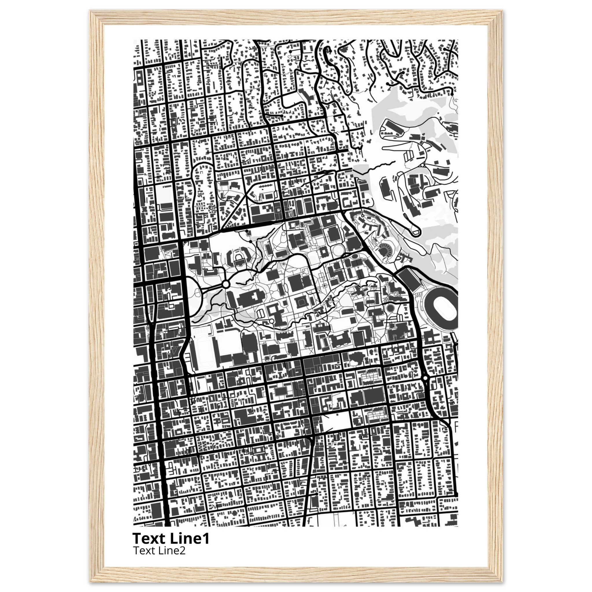 university of california berkeley campus map poster