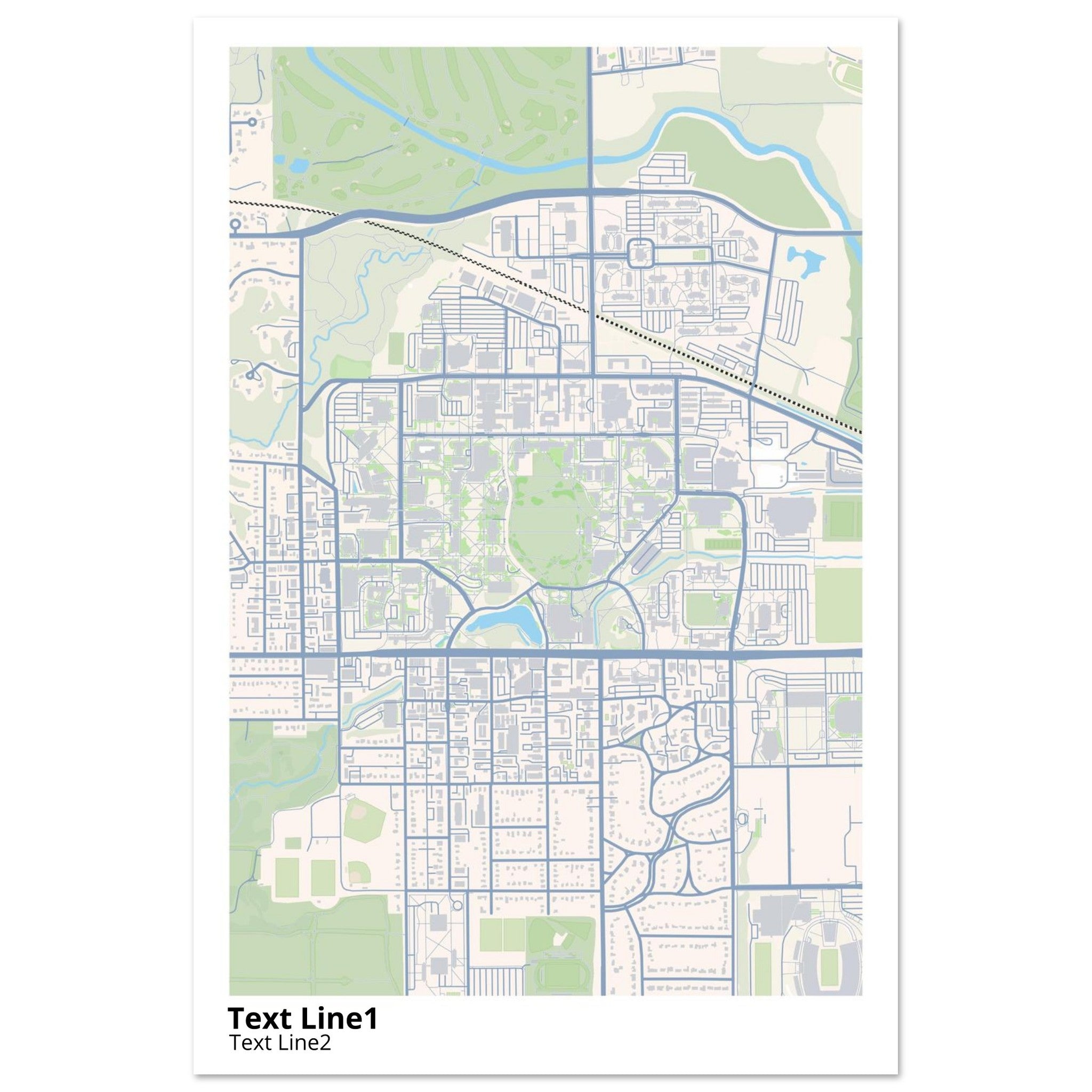 iowa state university campus map poster