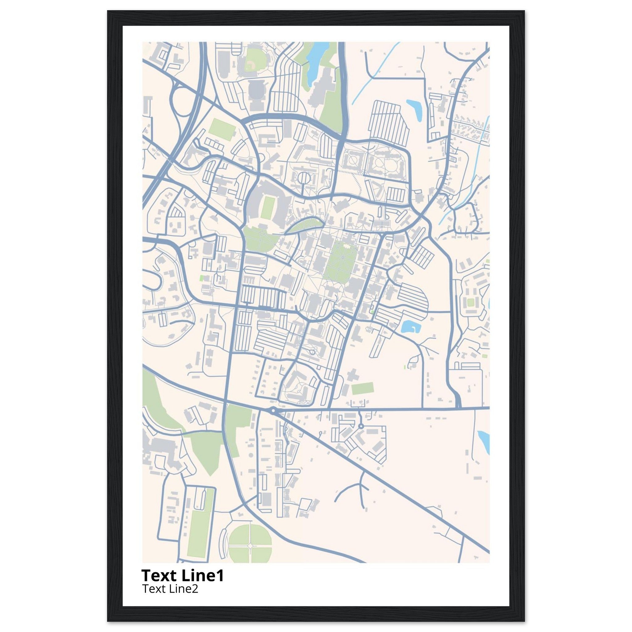 mississippi state university campus map poster