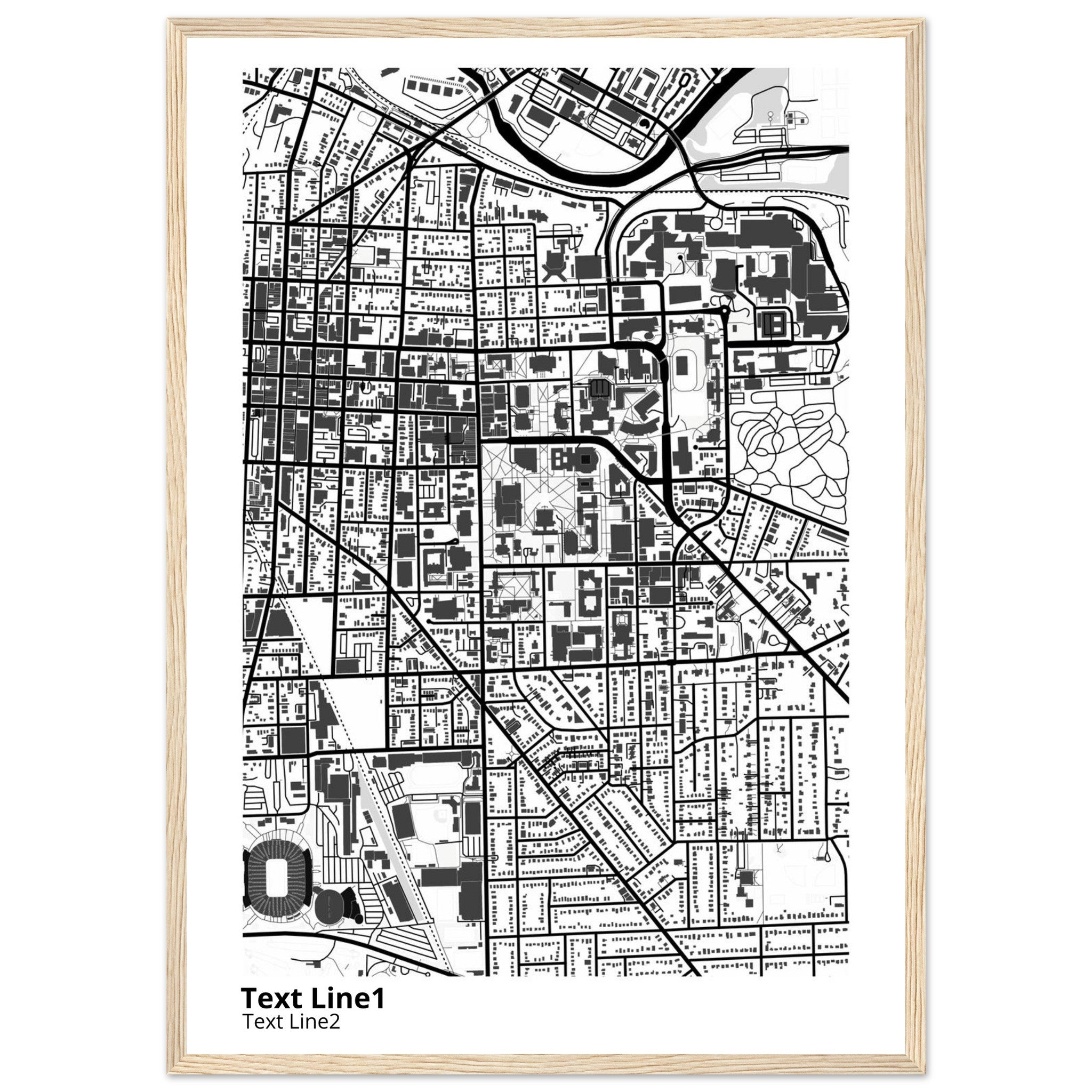university of michigan ann arbor campus map poster