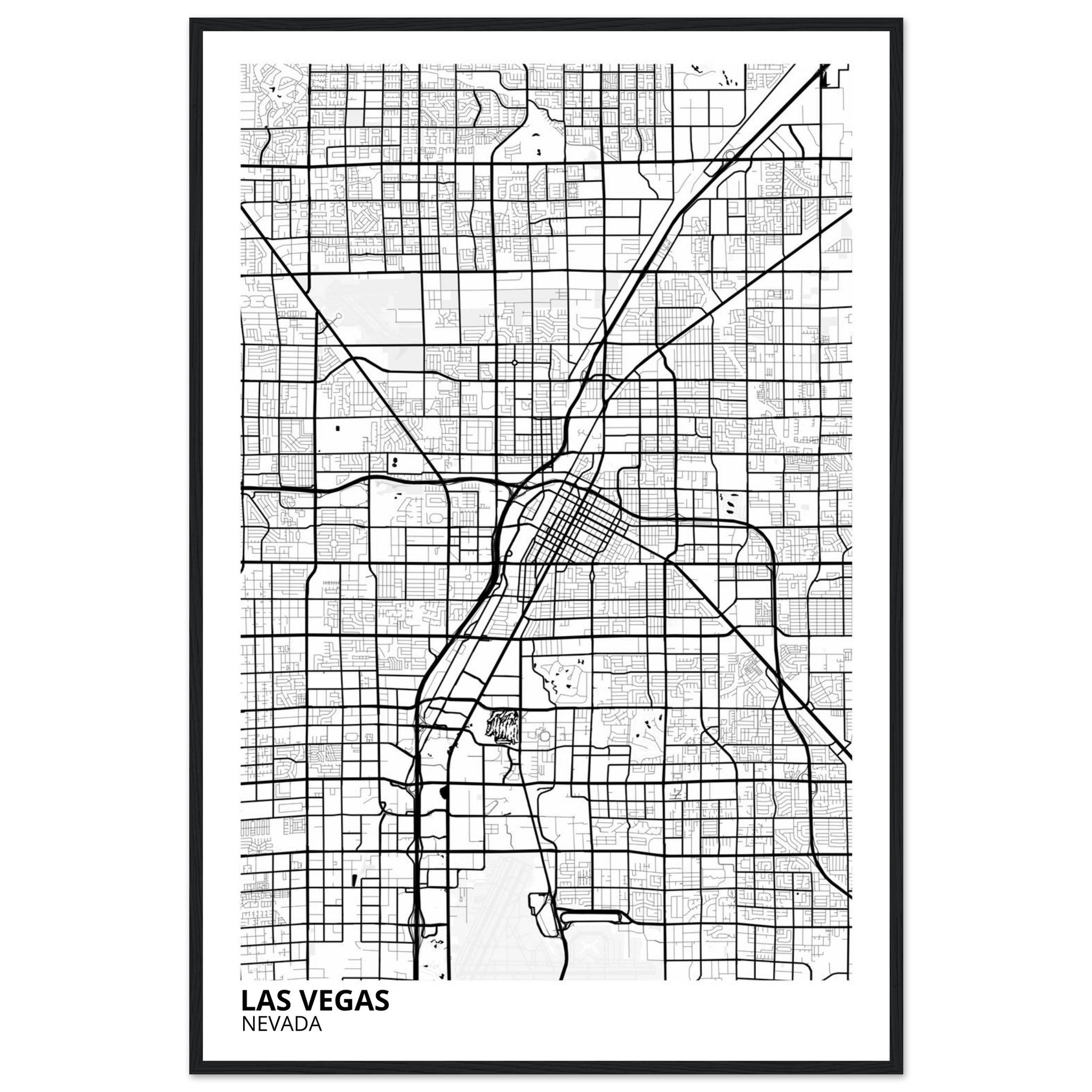 las vegas map poster print
