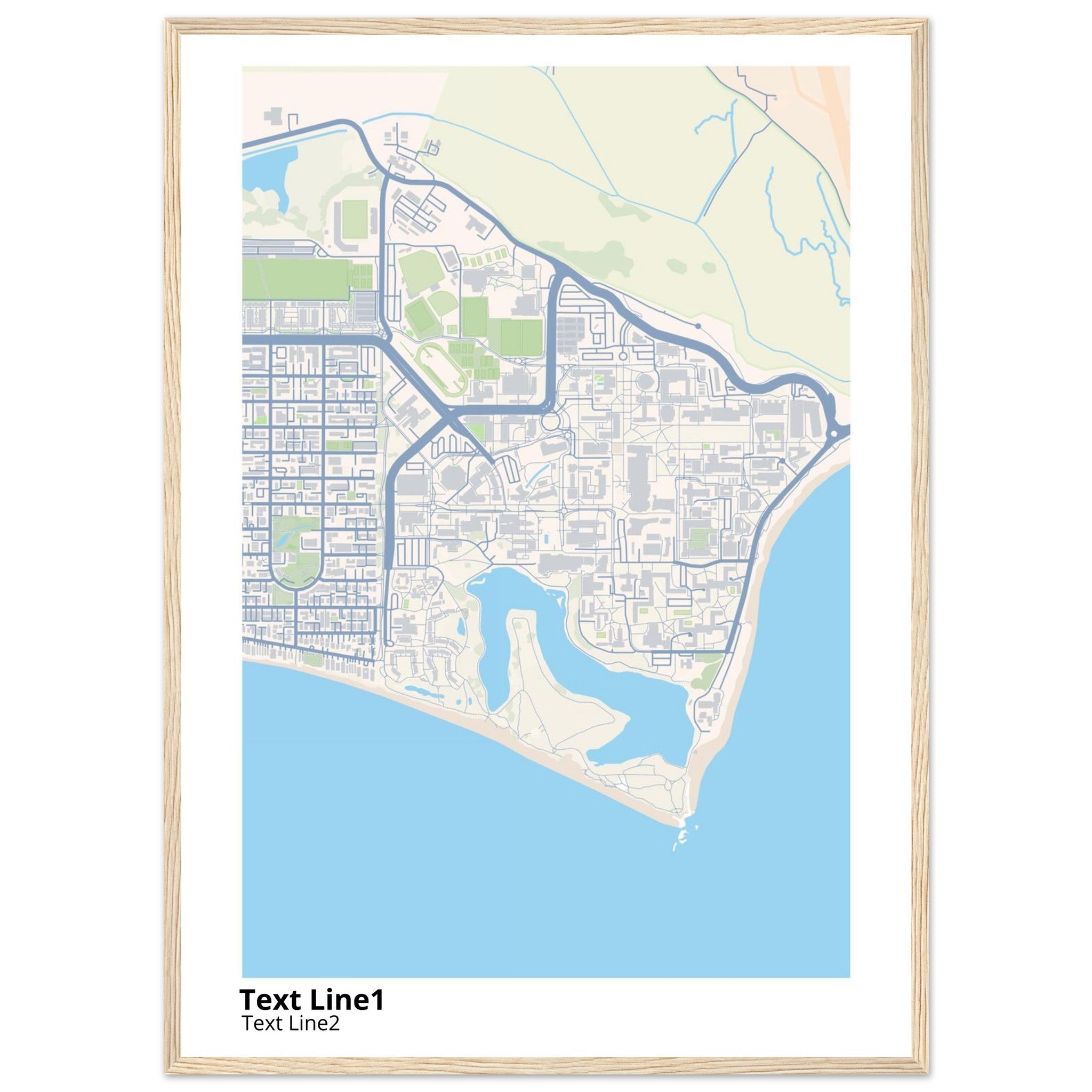 university of california santa barbara campus map poster