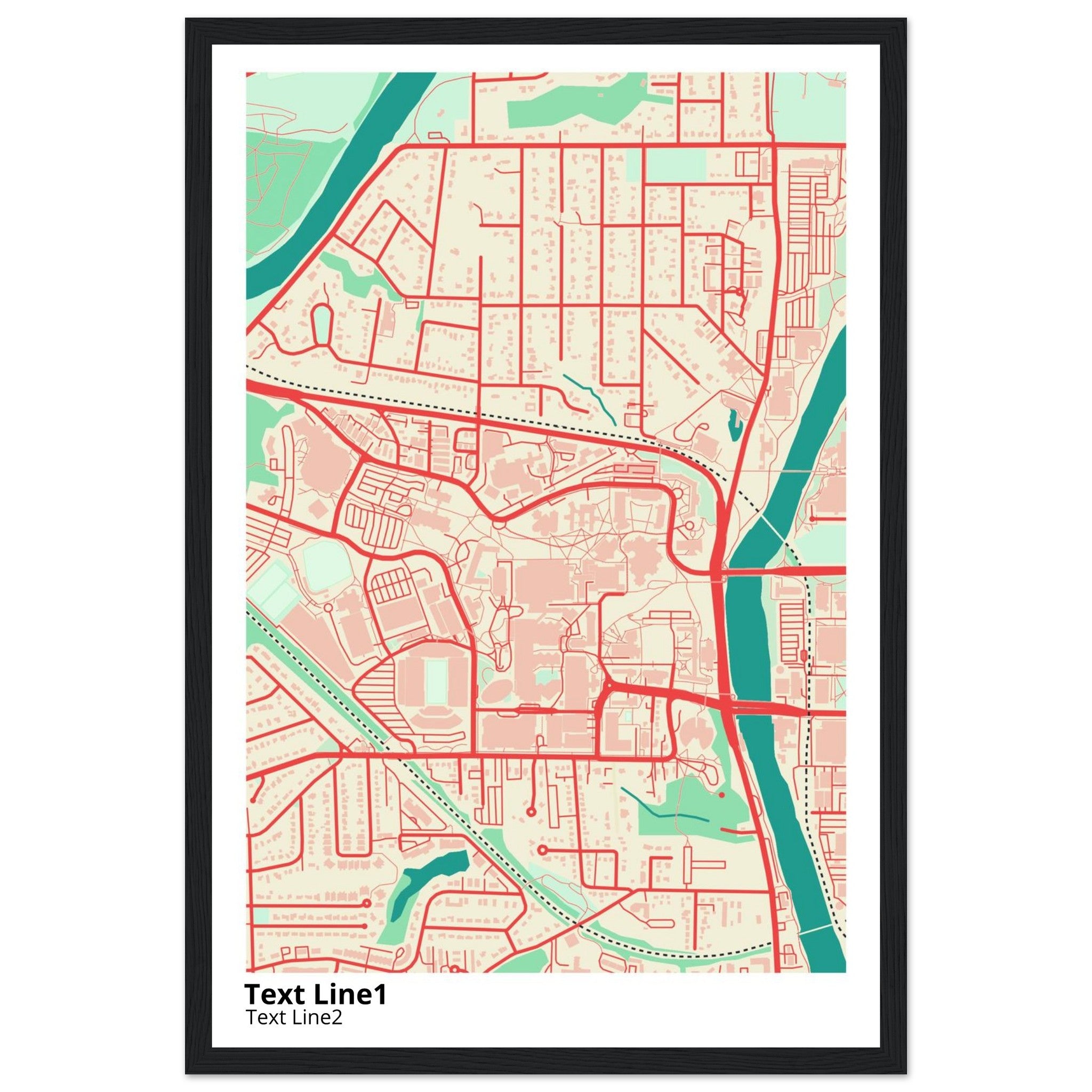 university of iowa campus map poster