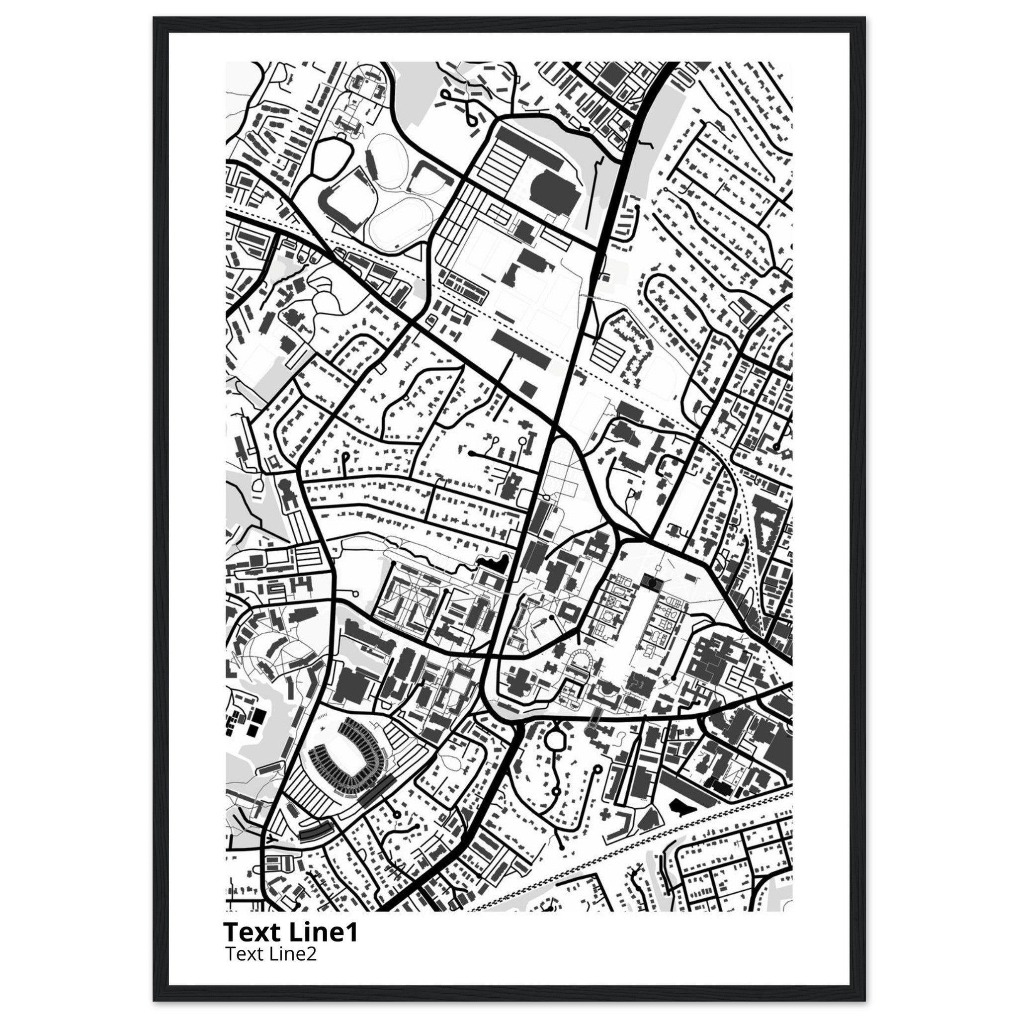 University of Virginia (Main Site) Campus Map Poster | Graduation Gift - Ink And Atlas