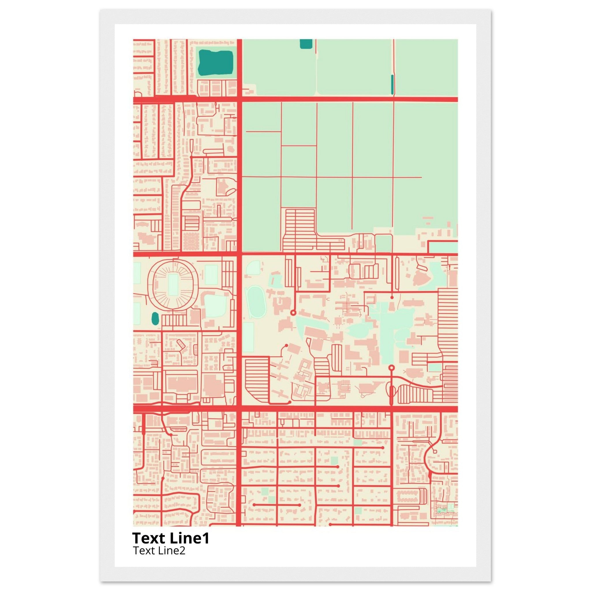 california state university fresno campus map poster
