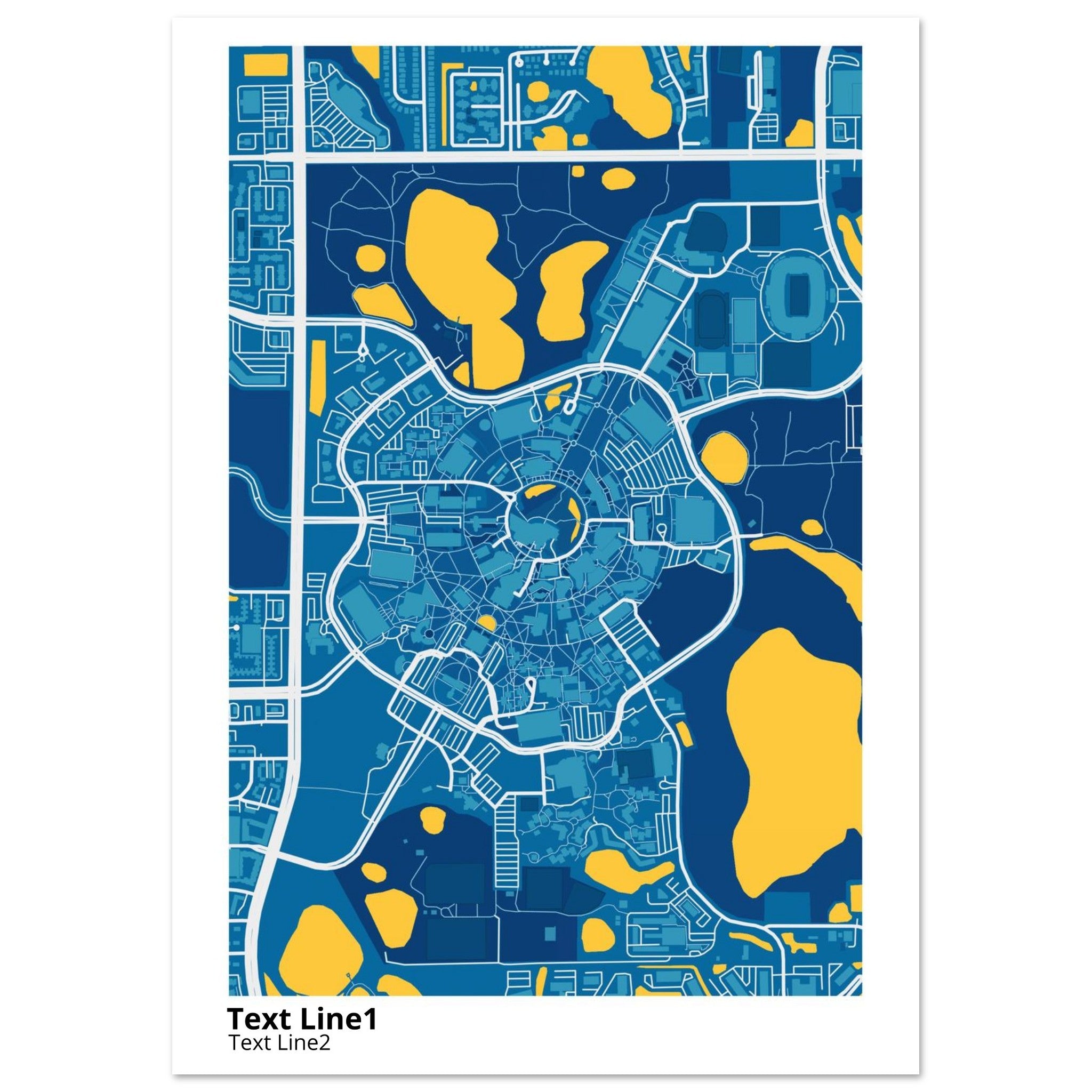university of central florida campus map poster