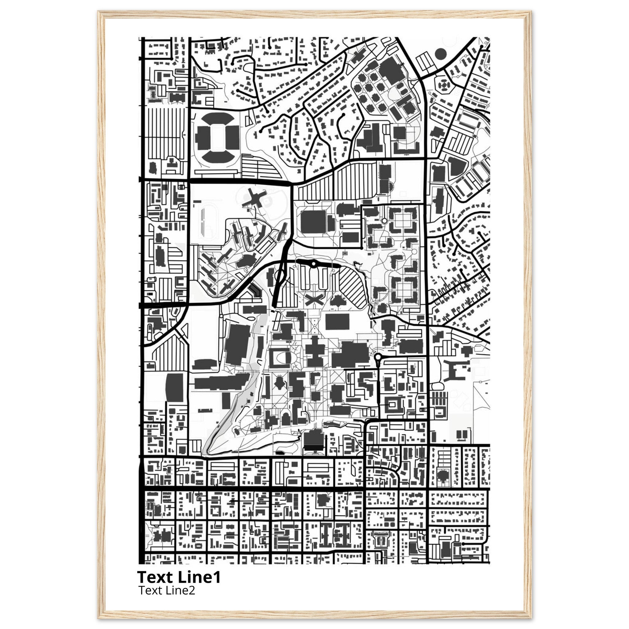 Brigham Young University Utah Campus Map Poster | Graduation Gift - Ink And Atlas