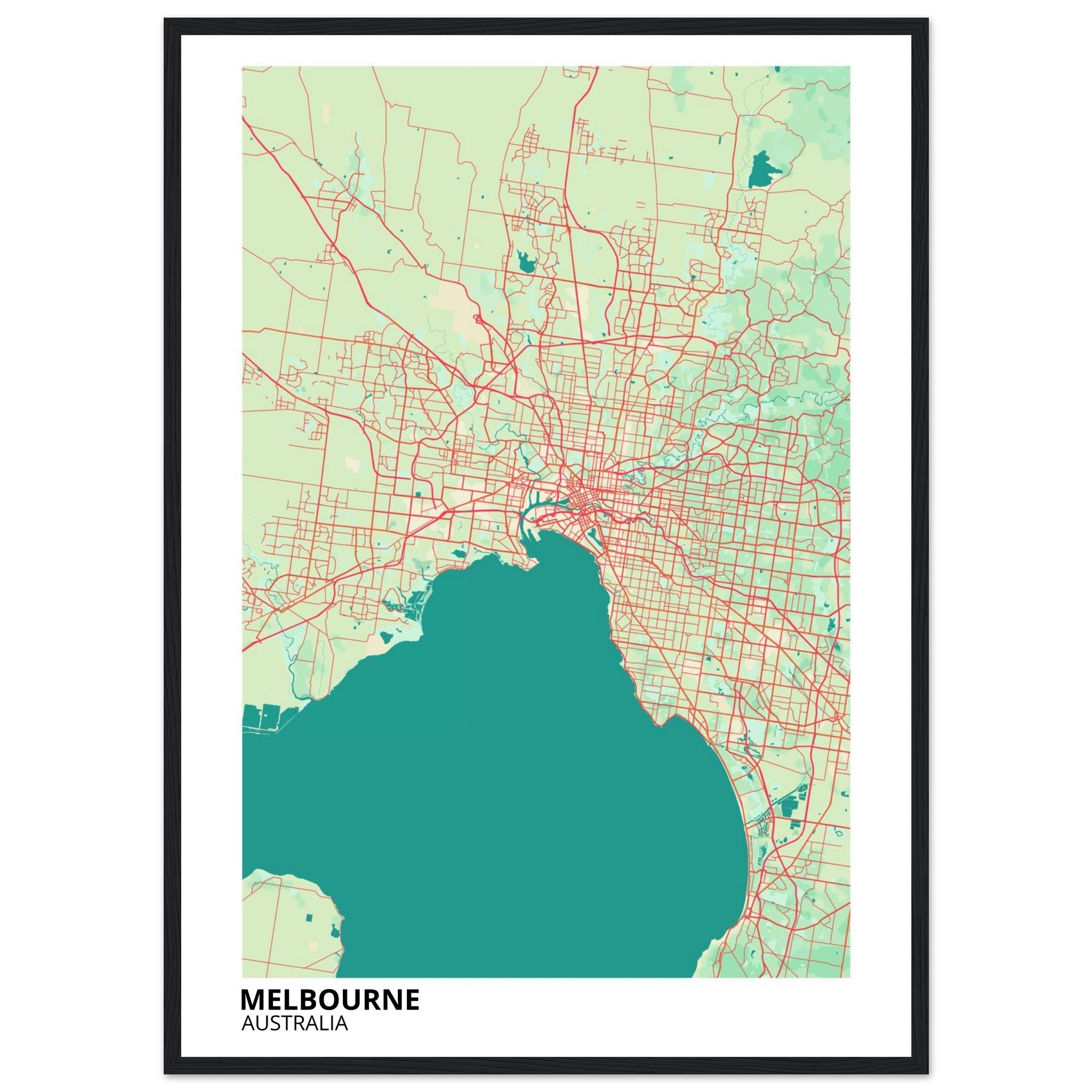 Melbourne Australia City Map Poster | Custom Map Art Print - Ink And Atlas