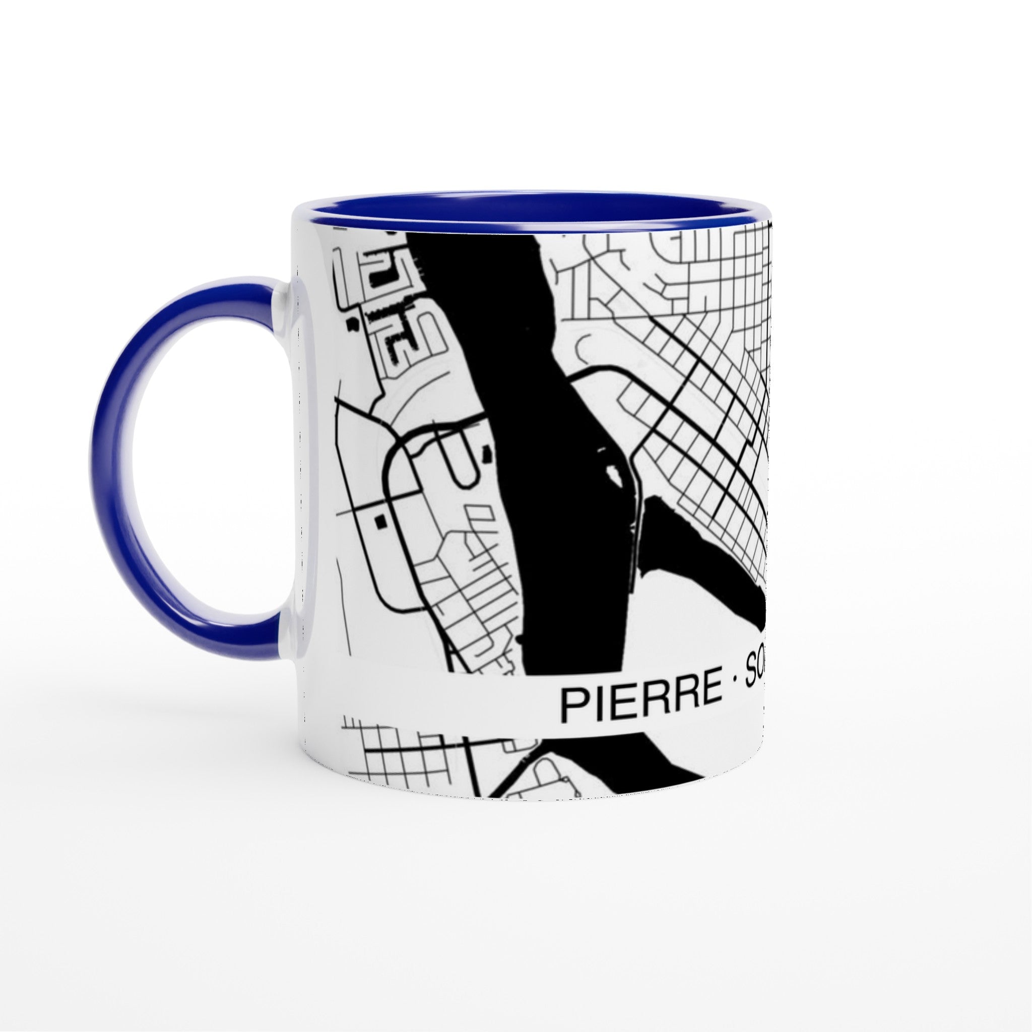 Pierre South Dakota Modern City Map Mug (11oz) - Ink And Atlas