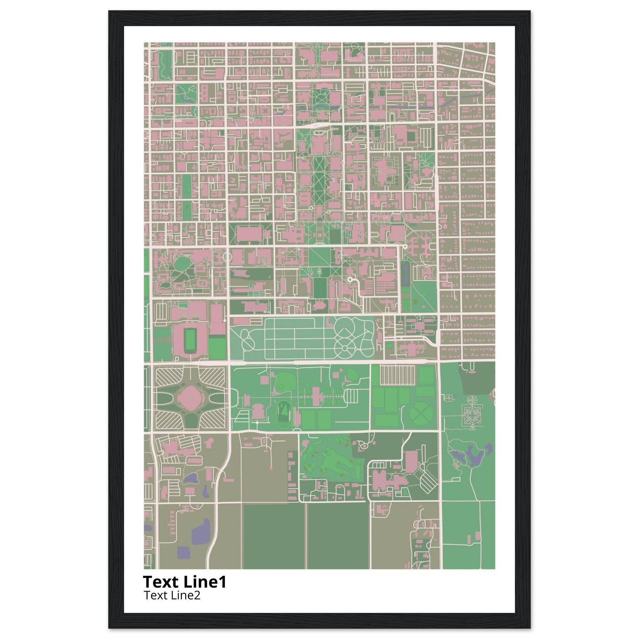 university of illinois urbana champaign campus map poster