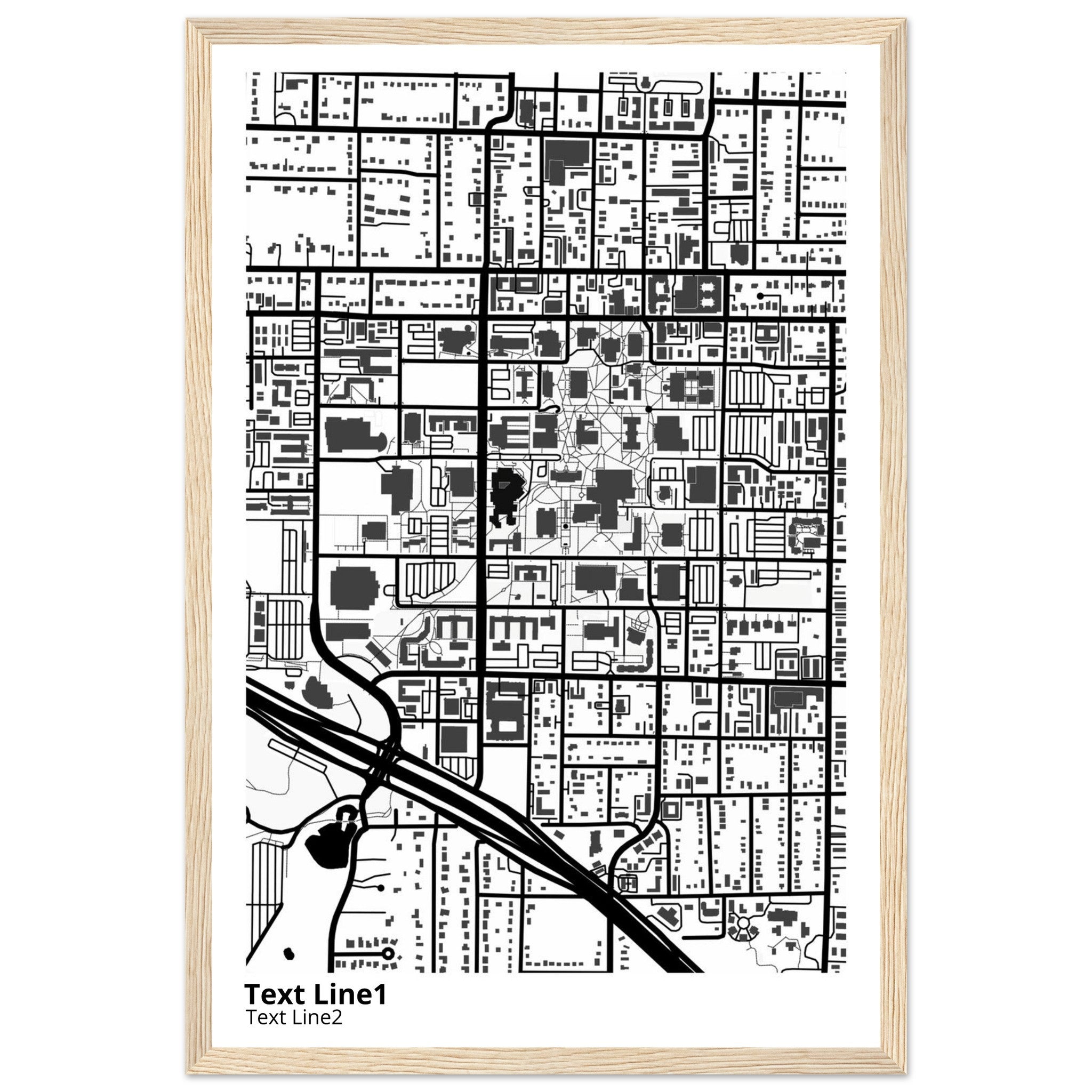 University of North Texas (Denton) Campus Map Poster | Graduation Gift - Ink And Atlas