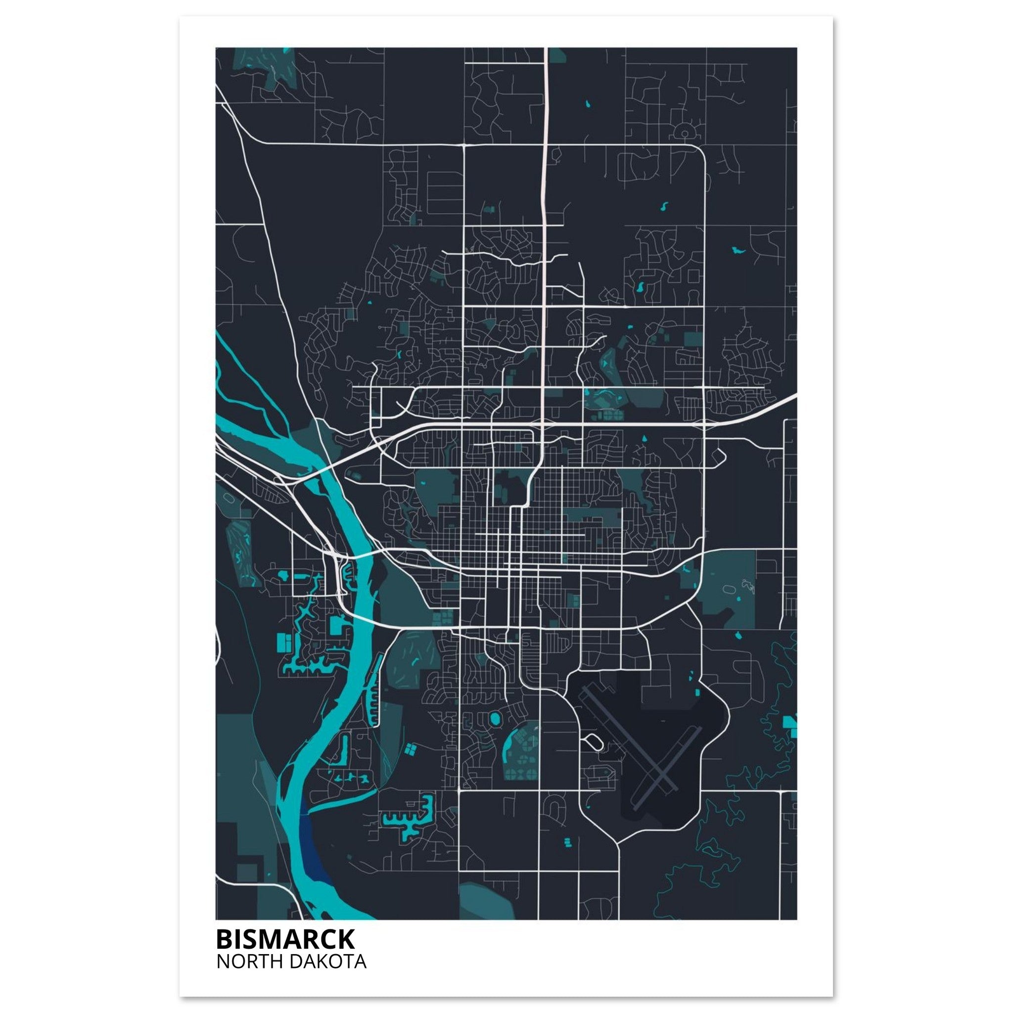 bismark map poster print