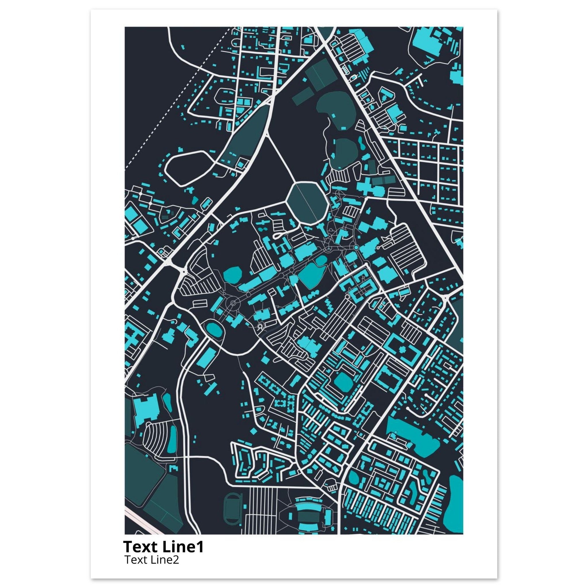 georgia southern university campus map poster