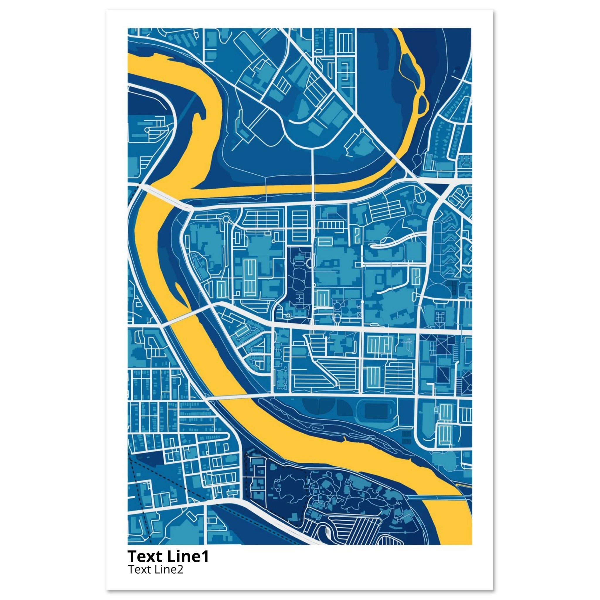 indiana university indianapolis campus map poster