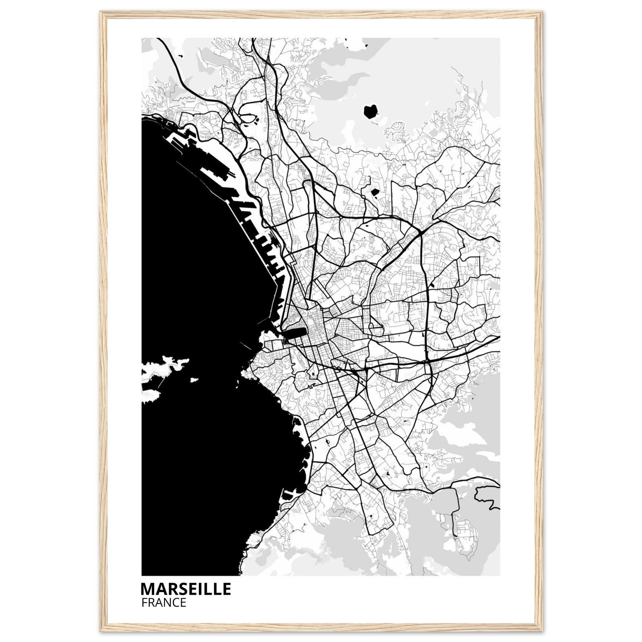Marseille France City Map Poster | Custom Map Art Print - Ink And Atlas