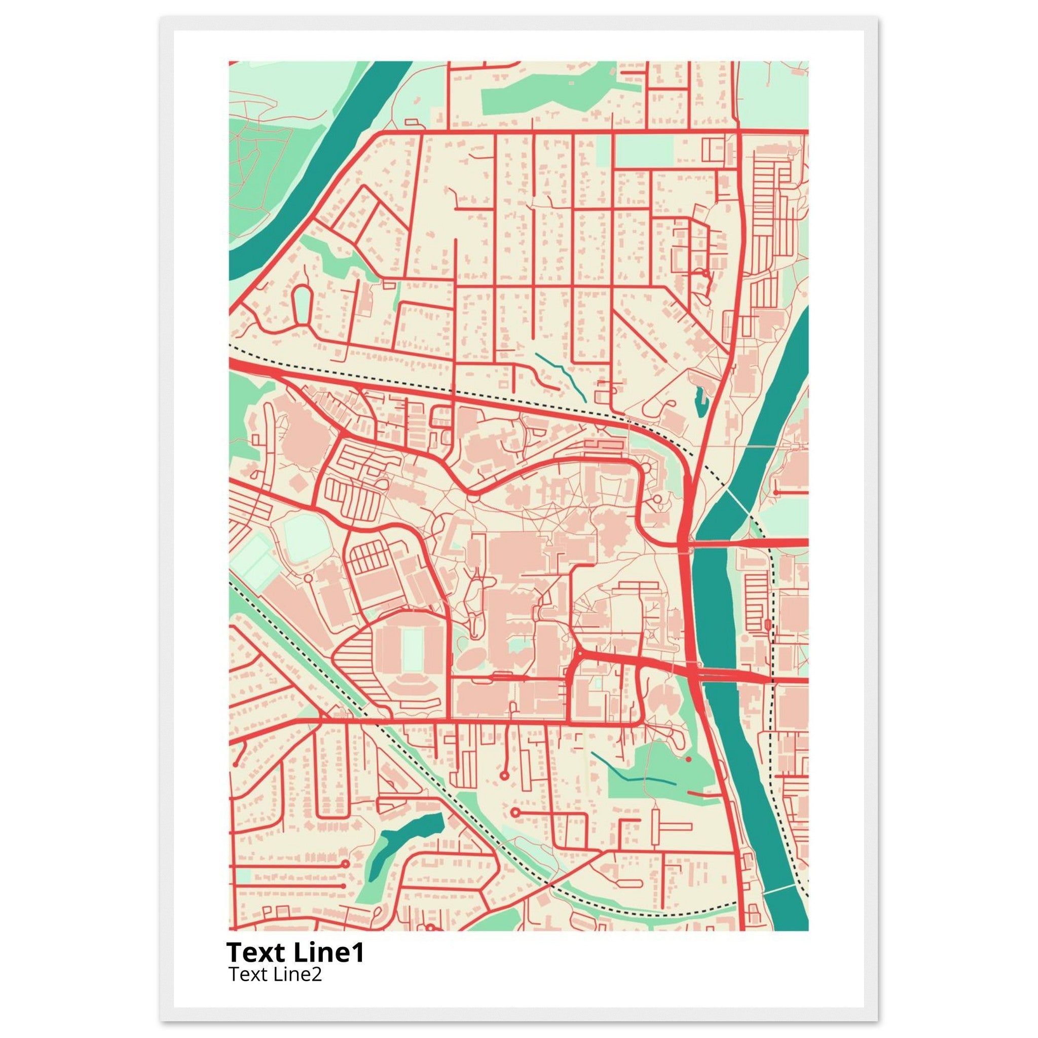 university of iowa campus map poster