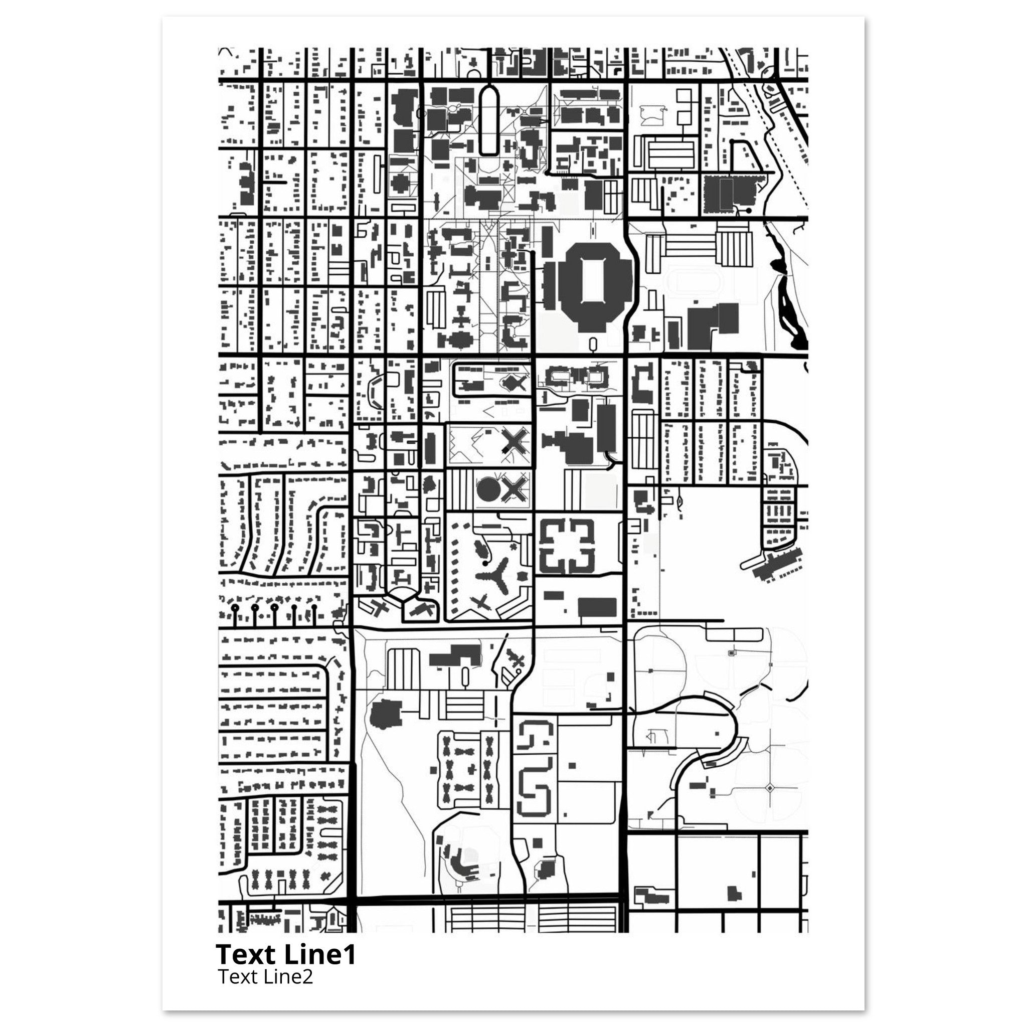 University of Oklahoma (Norman) Campus Map Poster | Graduation Gift - Ink And Atlas