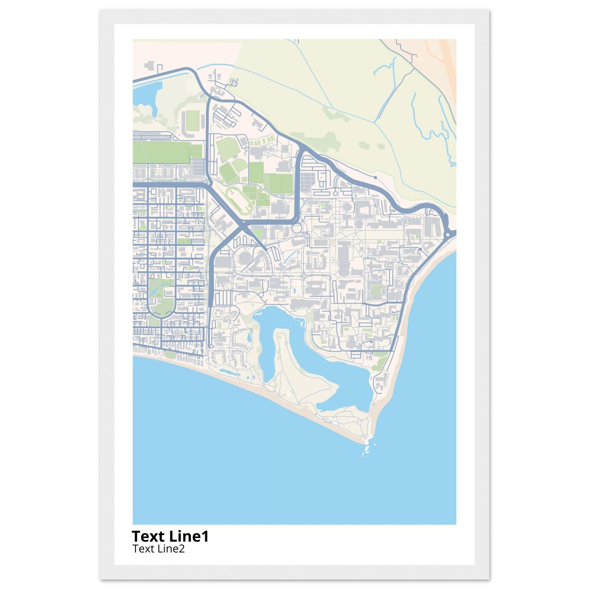university of california santa barbara campus map poster