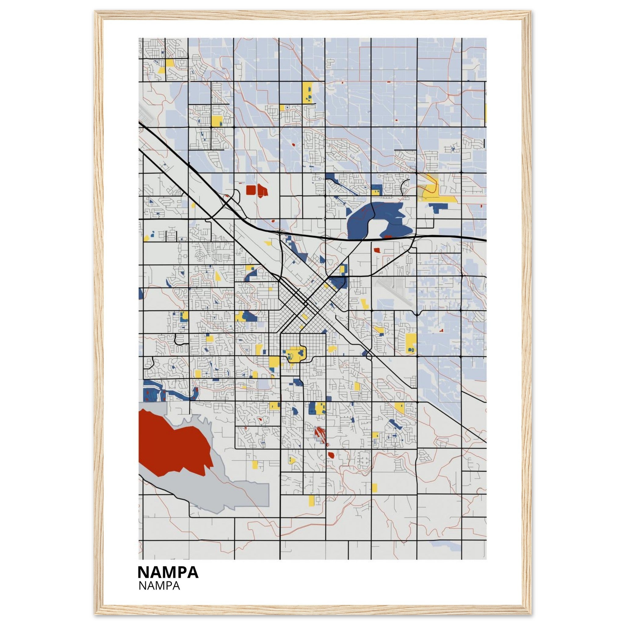 Nampa Idaho City Map Poster | Custom Map Art Print - Ink And Atlas