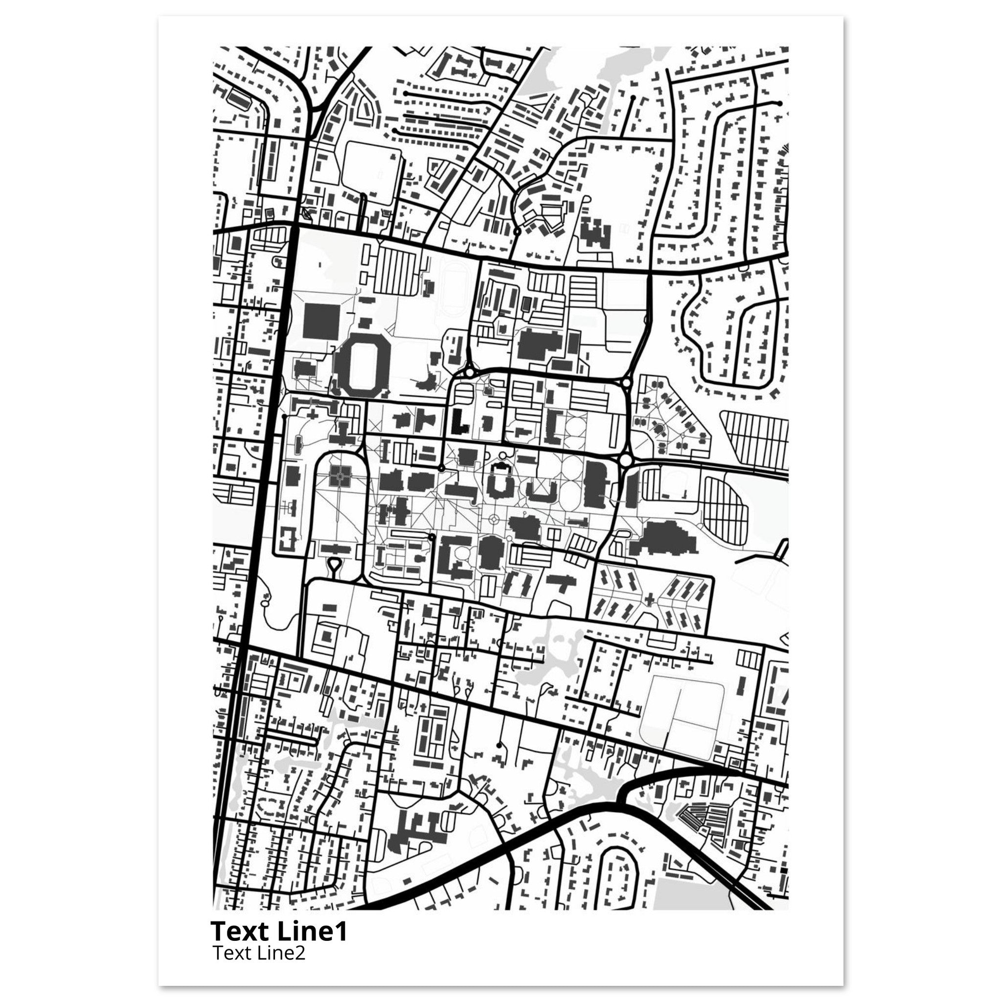 Middle Tennessee State University Campus Map Poster | Graduation Gift - Ink And Atlas
