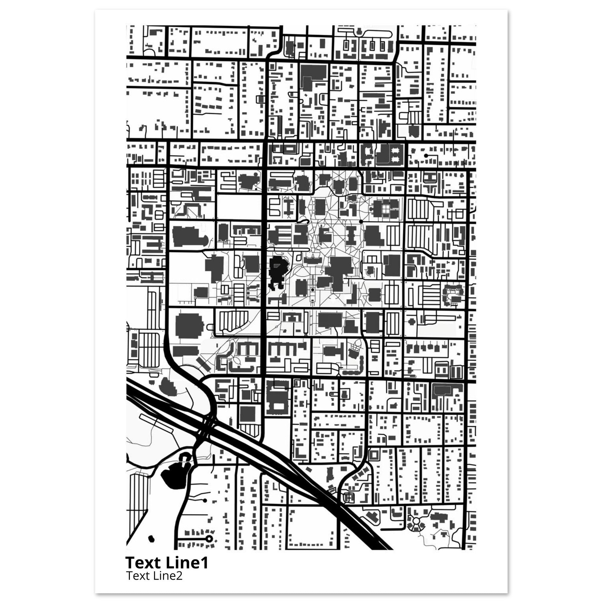 University of North Texas (Denton) Campus Map Poster | Graduation Gift - Ink And Atlas