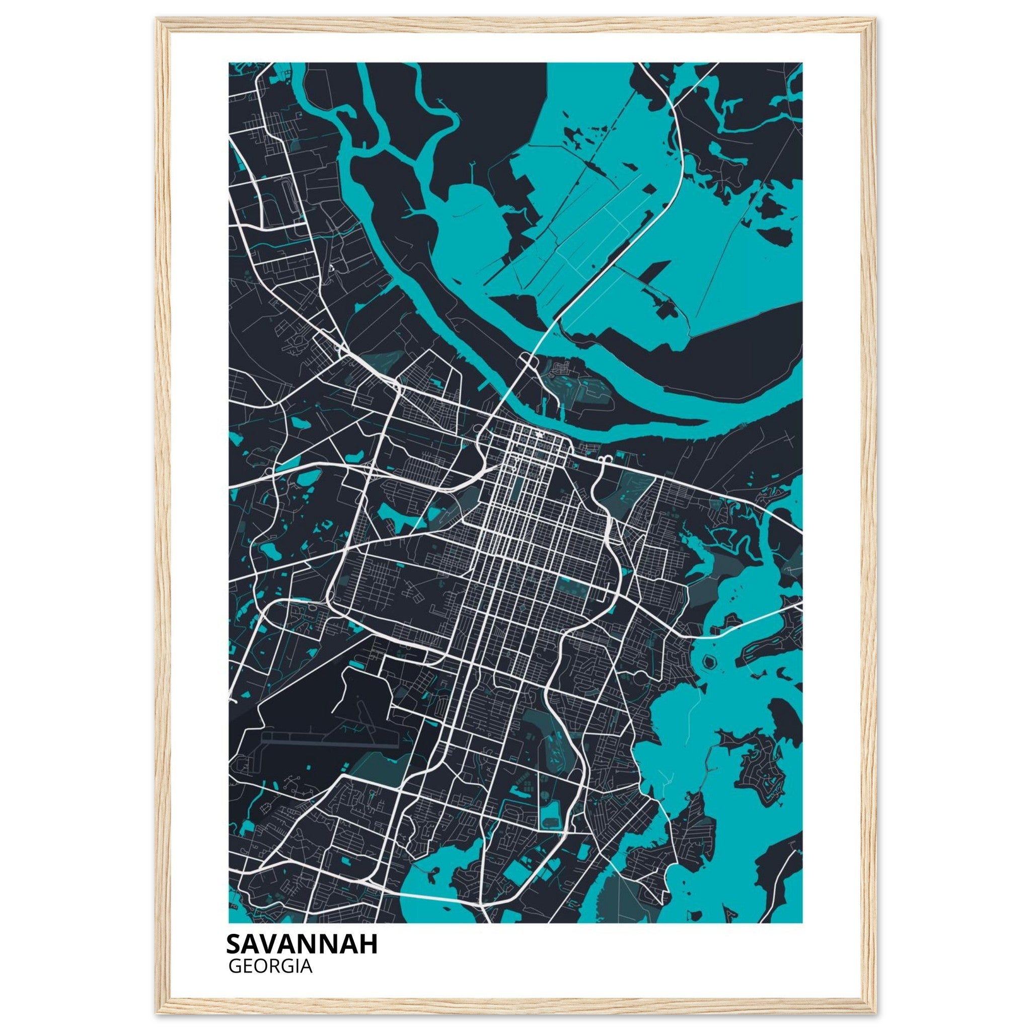 Savannah Georgia City Map Poster | Custom Map Art Print - Ink And Atlas