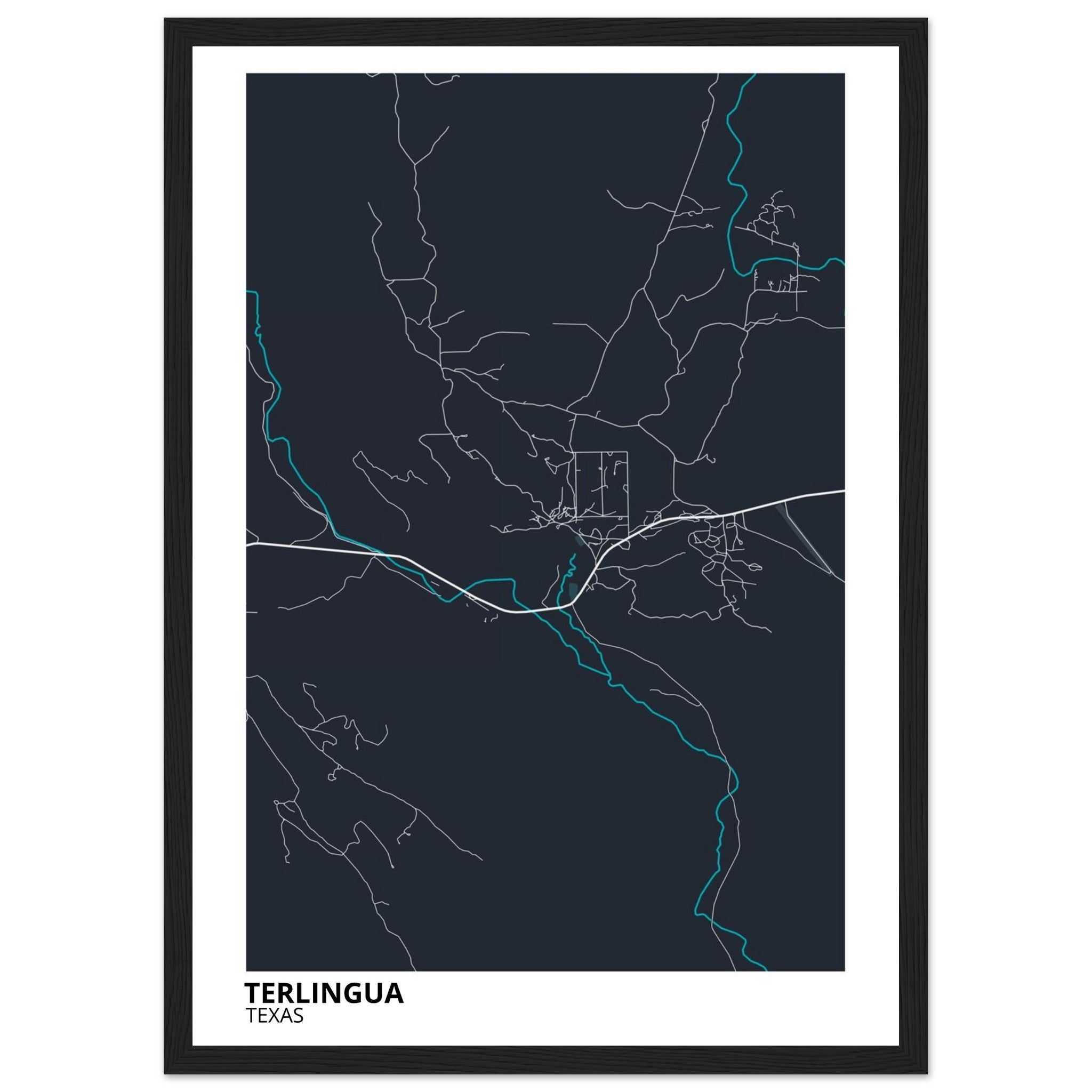 Terlingua Texas City Map Poster | Custom Map Art Print - Ink And Atlas