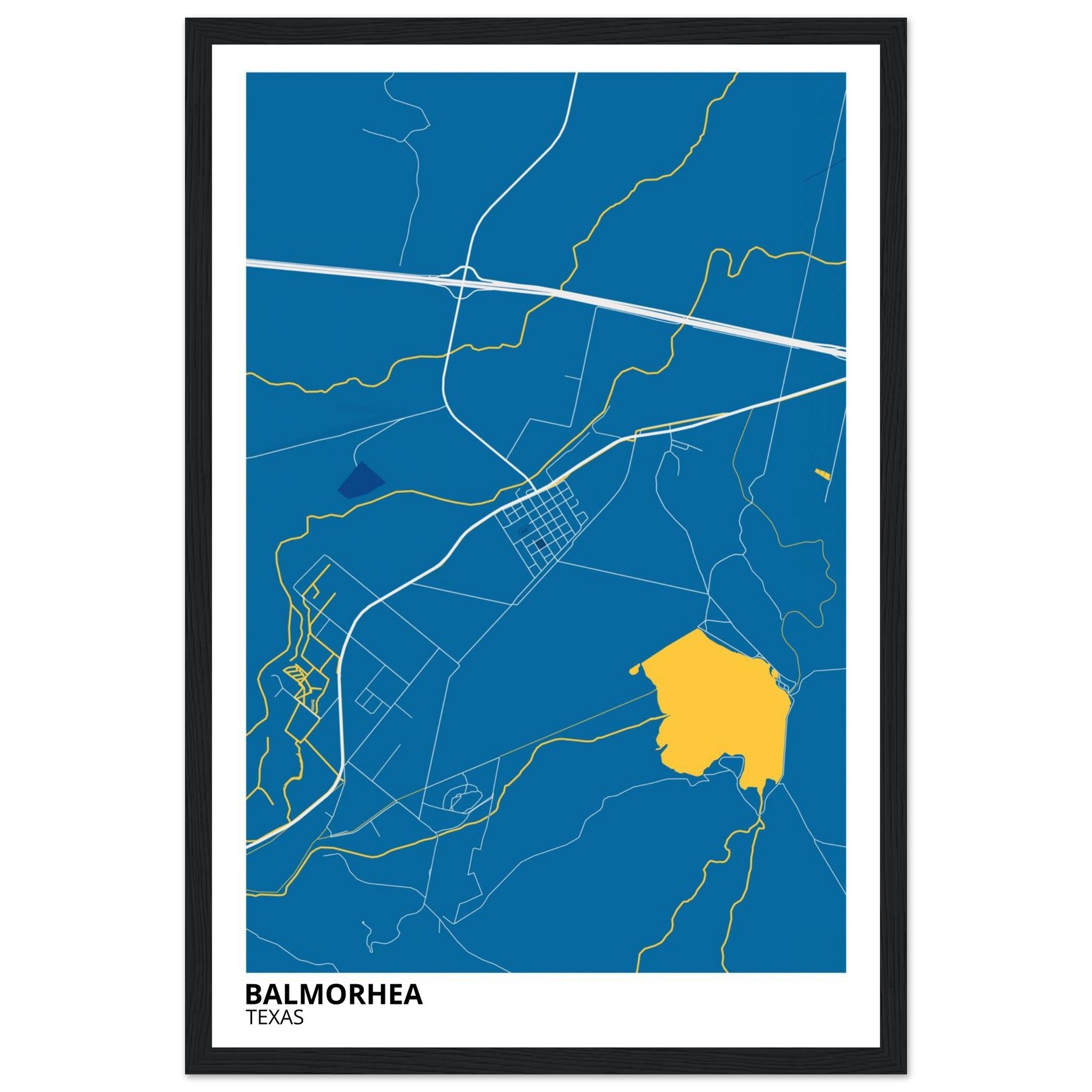 Balmorhea Texas City Map Poster | Custom Map Art Print - Ink And Atlas