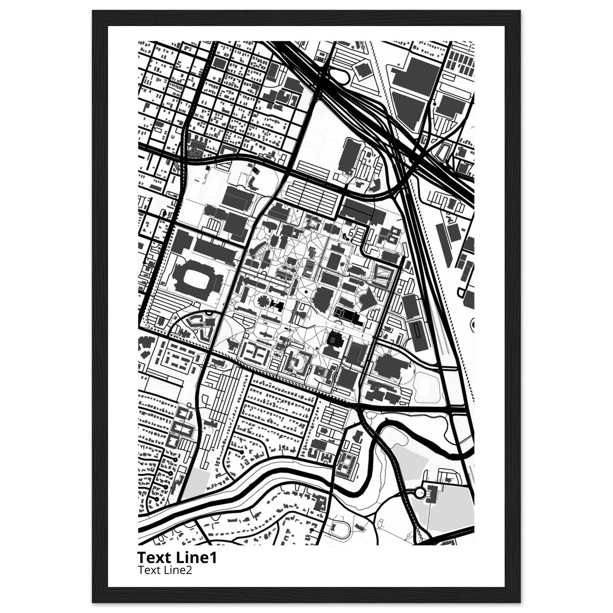 University of Houston Texas Campus Map Poster | Graduation Gift - Ink And Atlas
