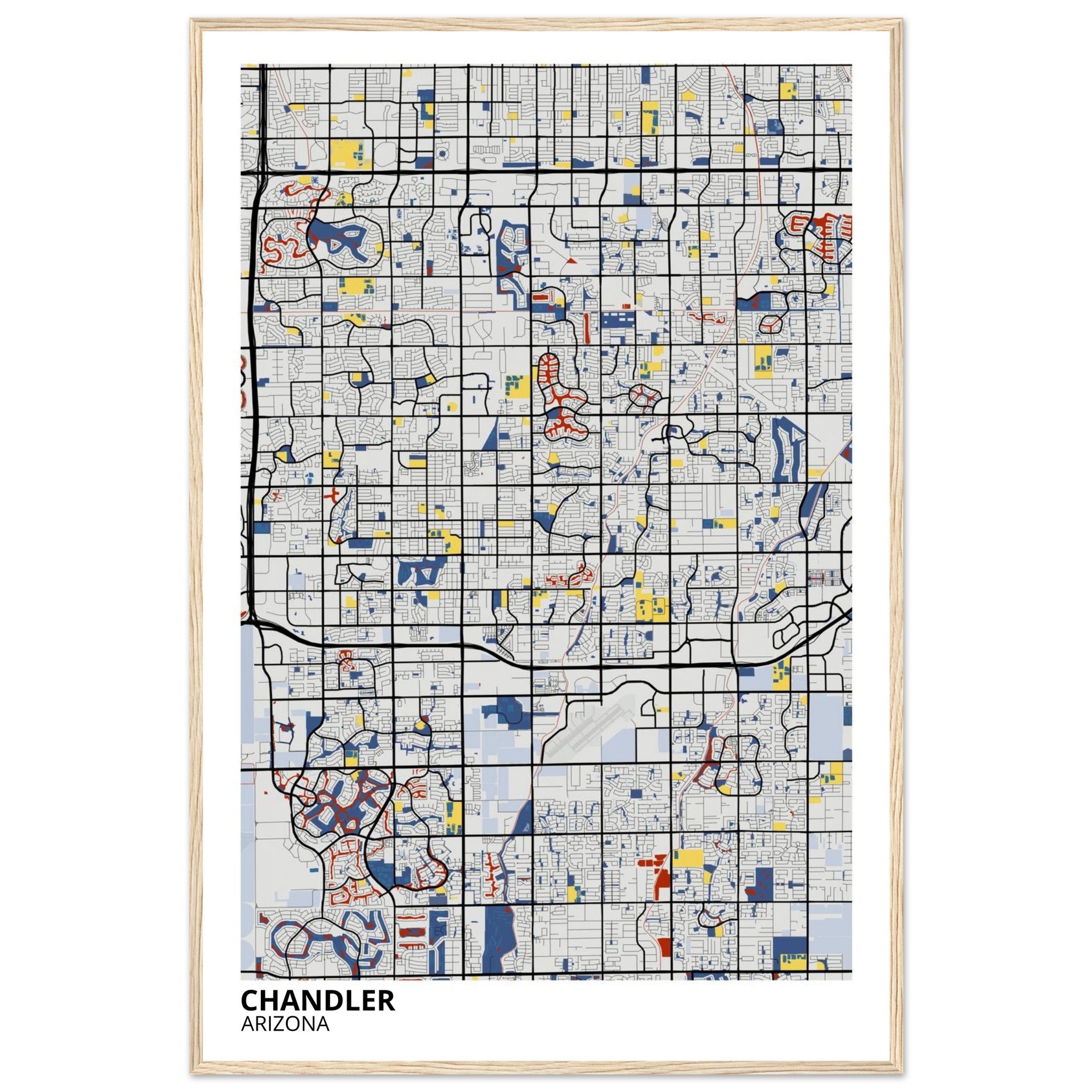 Chandler Arizona City Map Poster | Custom Map Art Print - Ink And Atlas