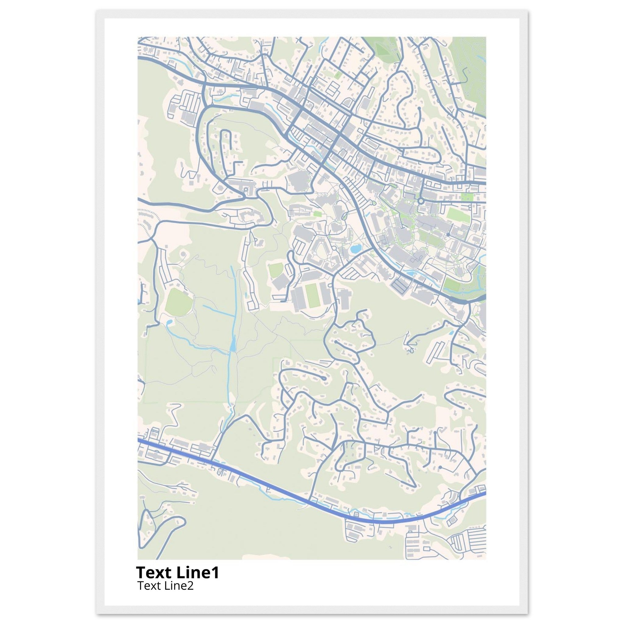 Appalachian State University NC Campus Map Poster | Graduation Gift - Ink And Atlas