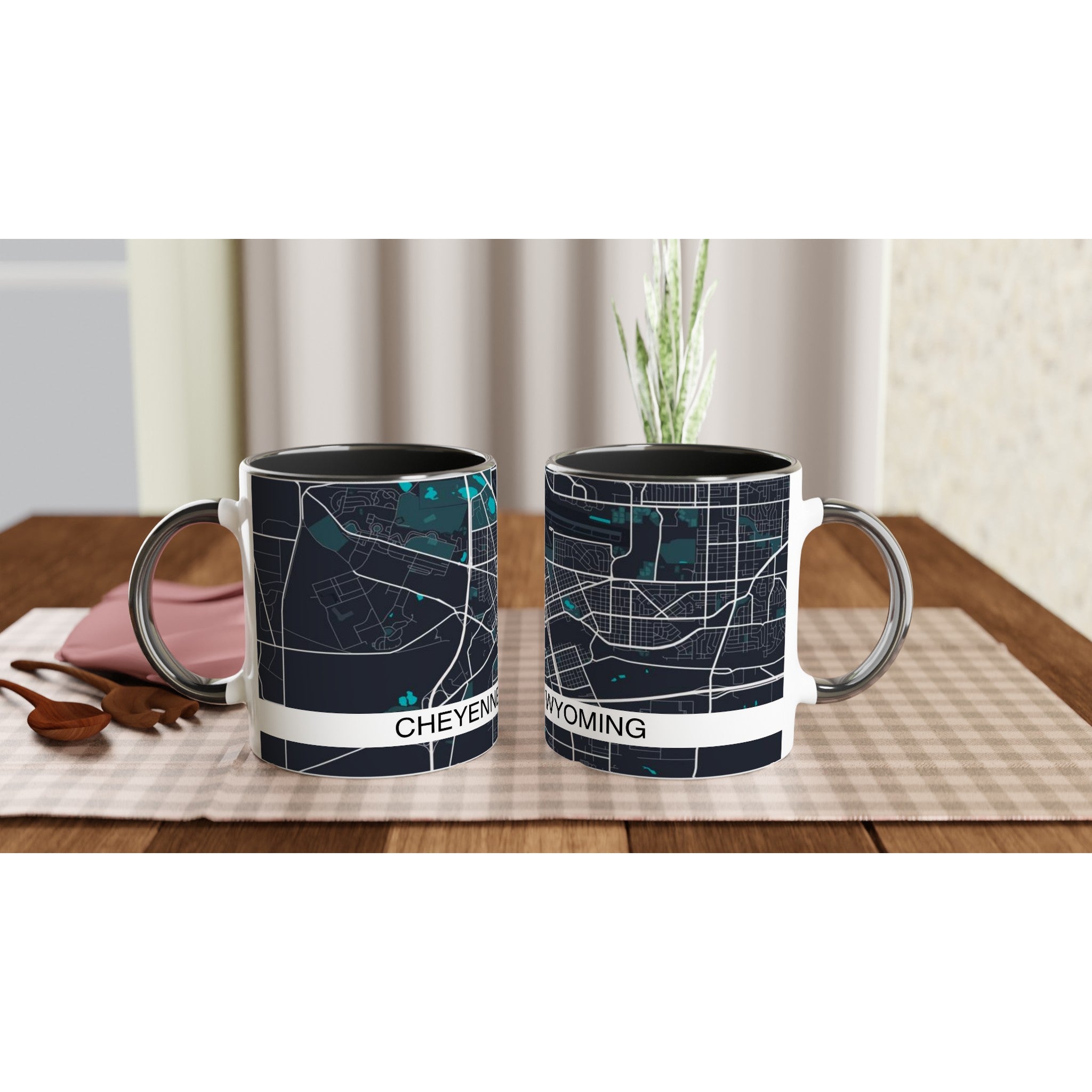 cheyenne wyoming modern city map mug 11oz