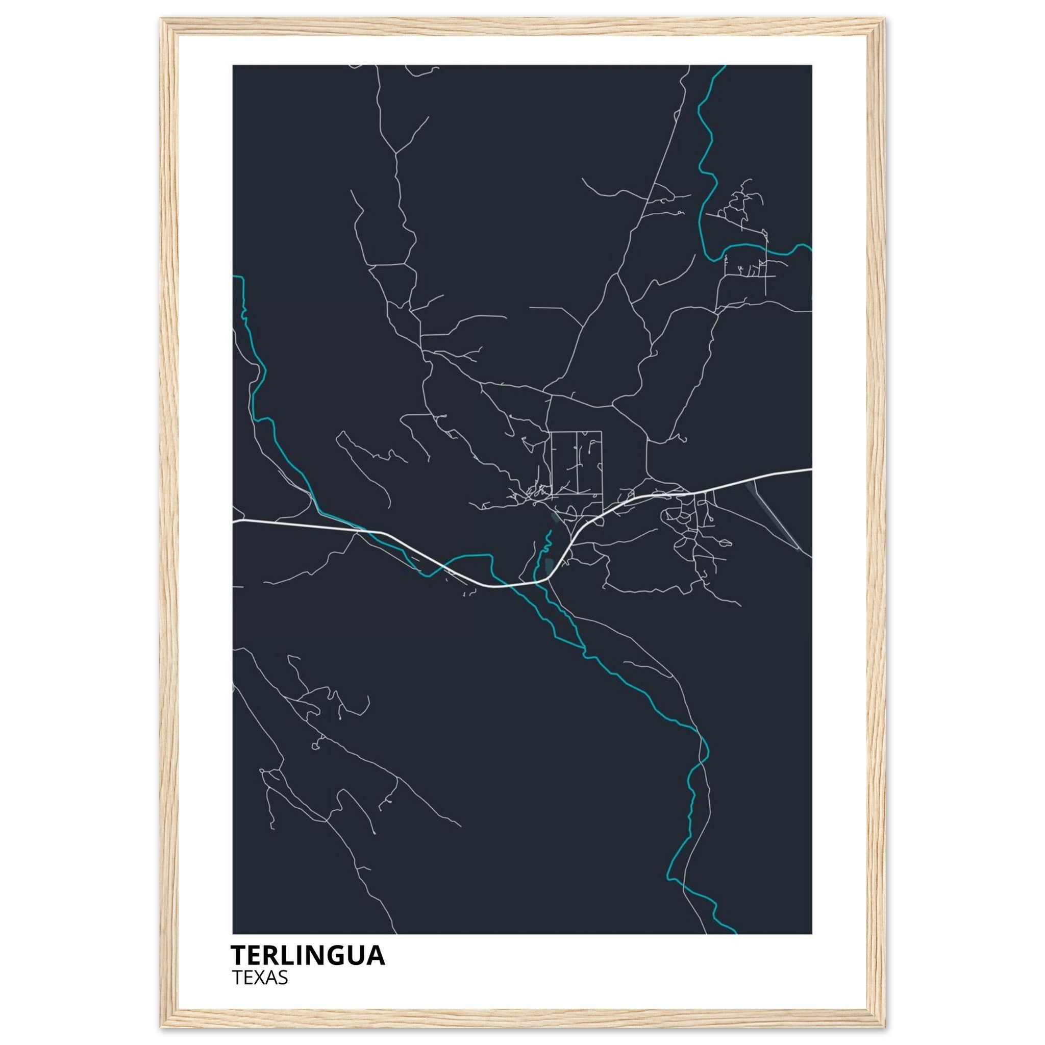 Terlingua Texas City Map Poster | Custom Map Art Print - Ink And Atlas