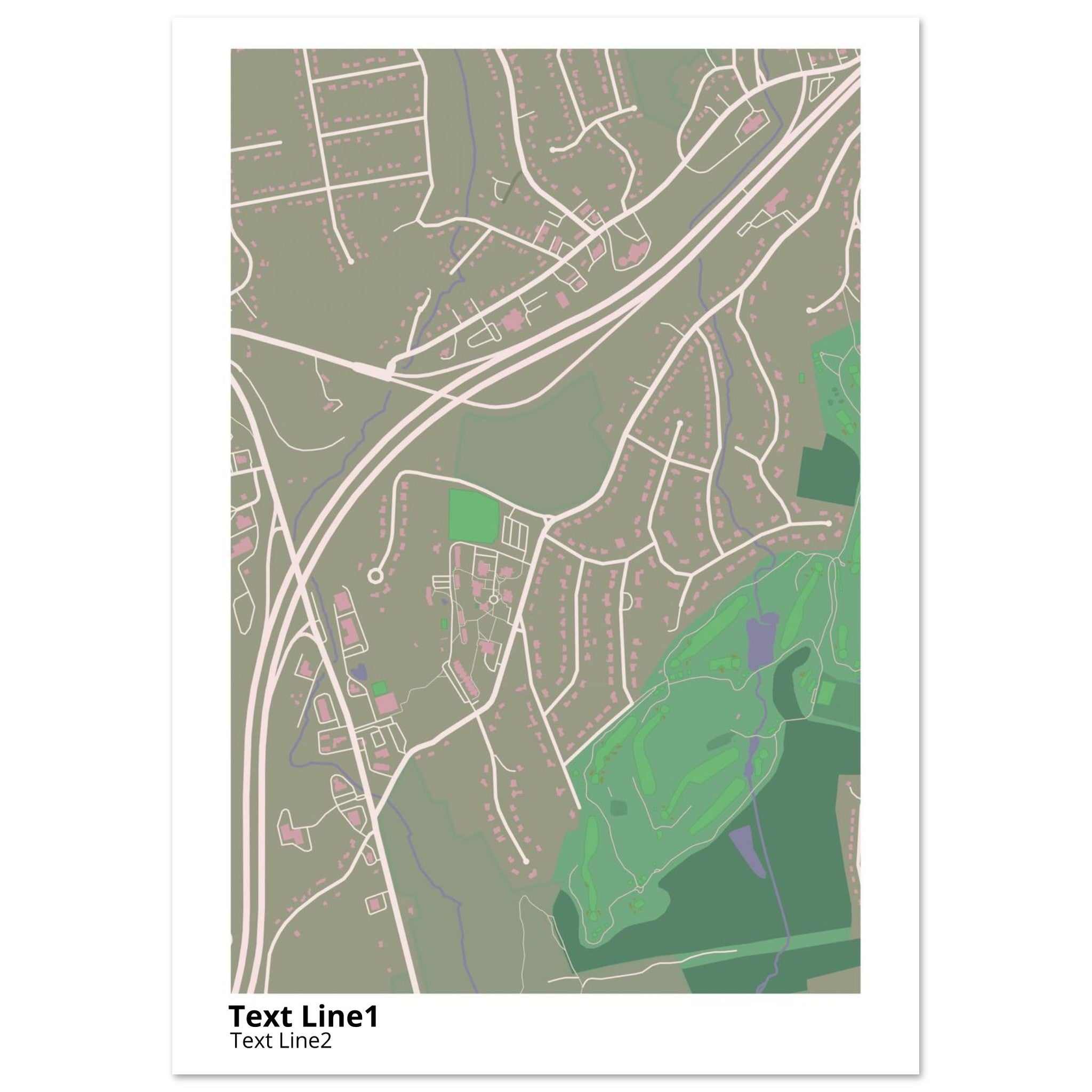 post university modern campus map print