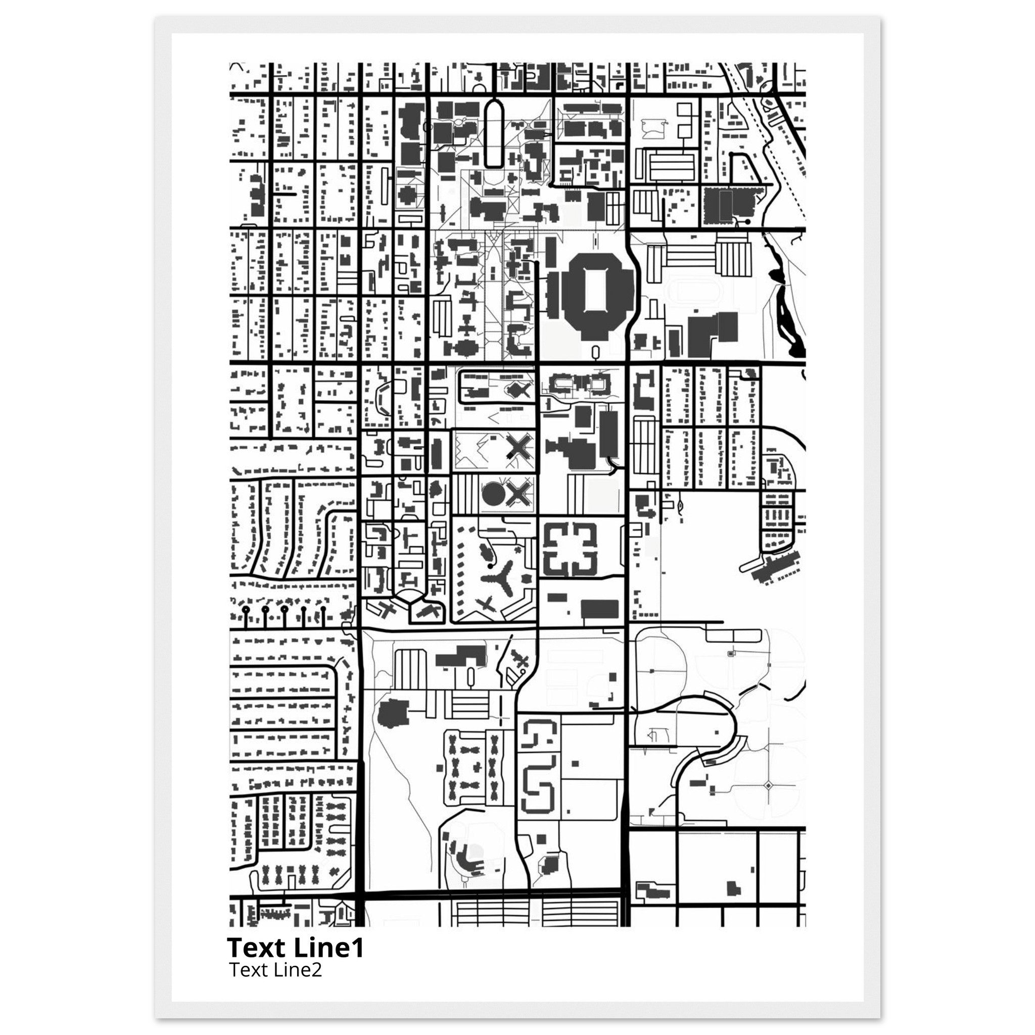University of Oklahoma (Norman) Campus Map Poster | Graduation Gift - Ink And Atlas