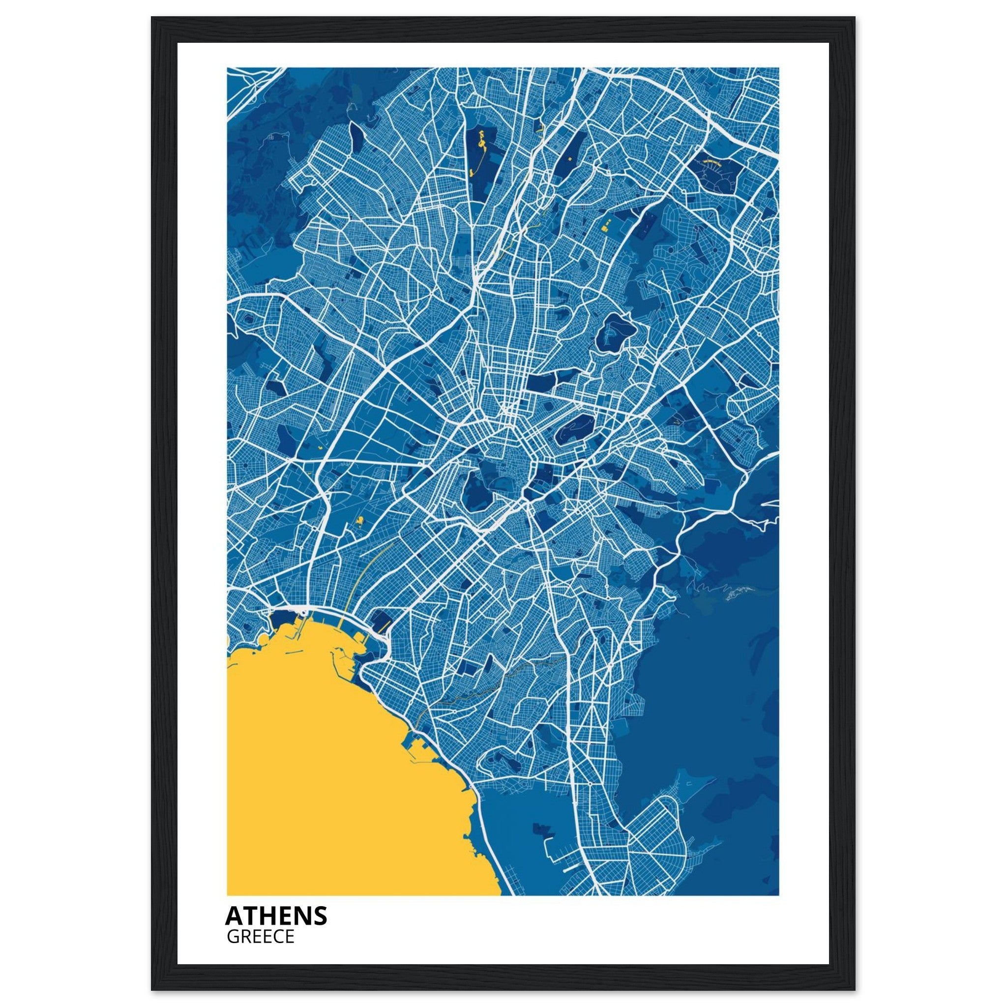 Athens Greece City Map Poster | Custom Map Art Print - Ink And Atlas