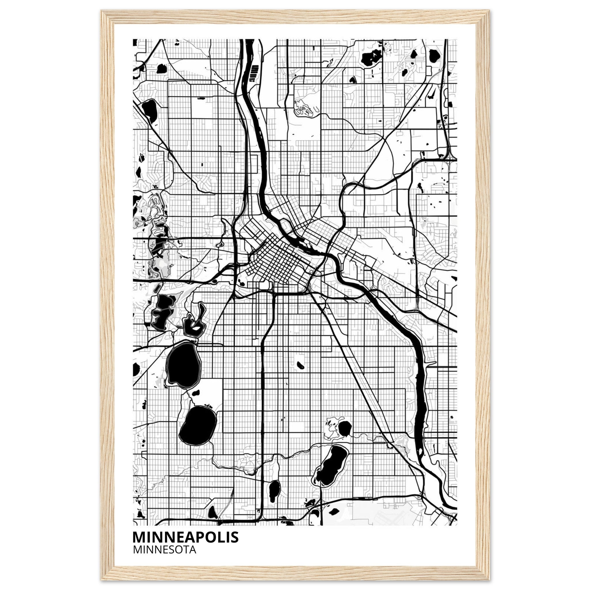 minneapolis map poster print