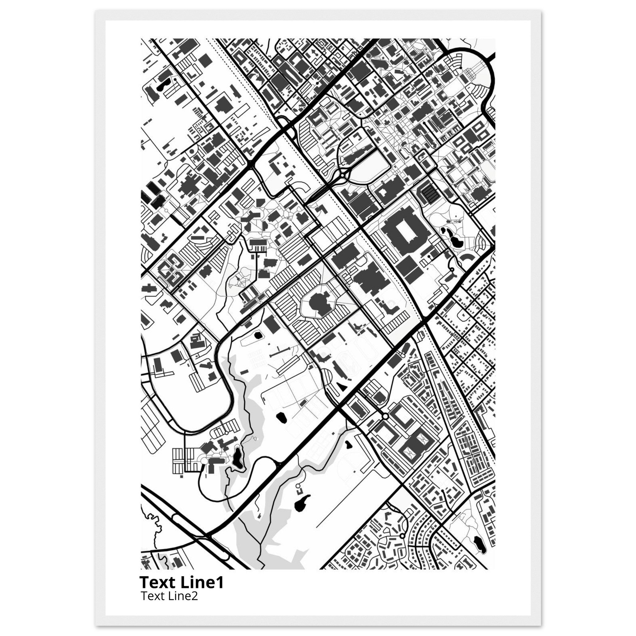 Texas A&M University (College Station) Campus Poster | Graduation Gift - Ink And Atlas