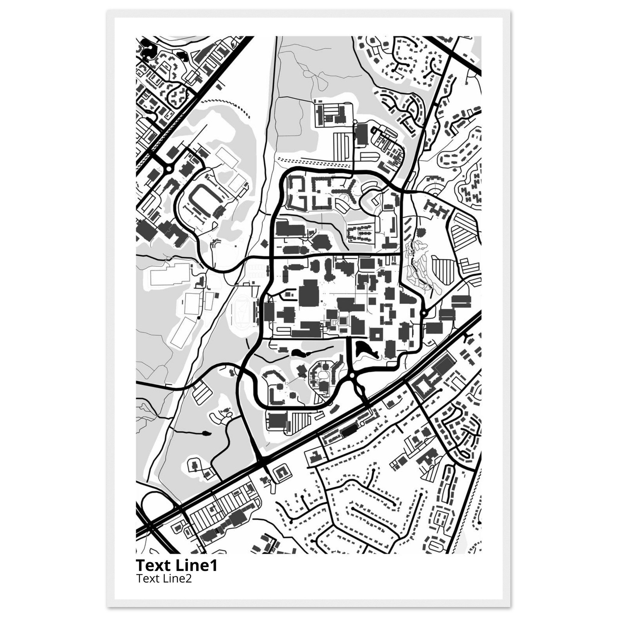 University of North Carolina Charlotte Campus Map Poster | Alumni Gift - Ink And Atlas