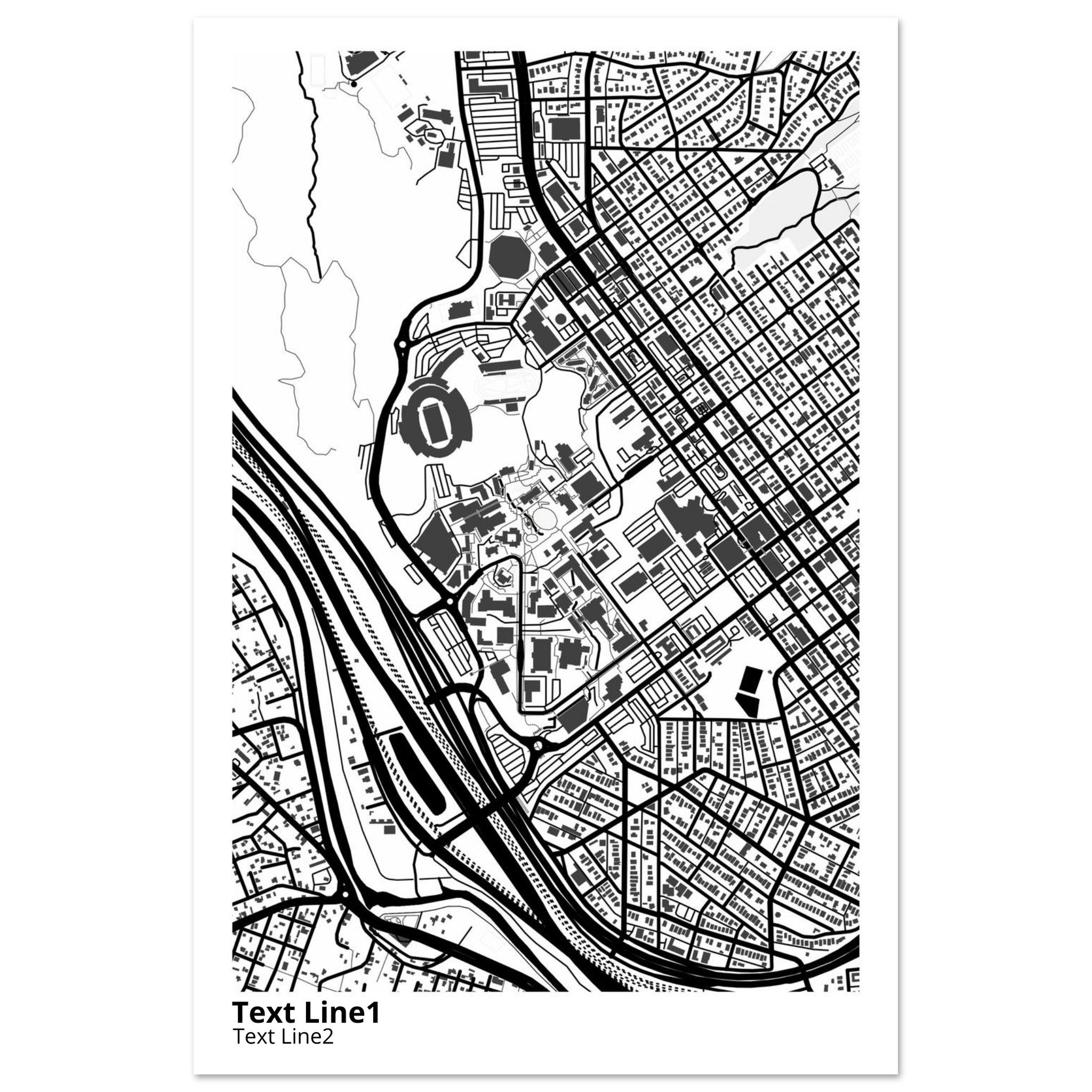 The University of Texas at El Paso Campus Map Poster | Graduation Gift - Ink And Atlas