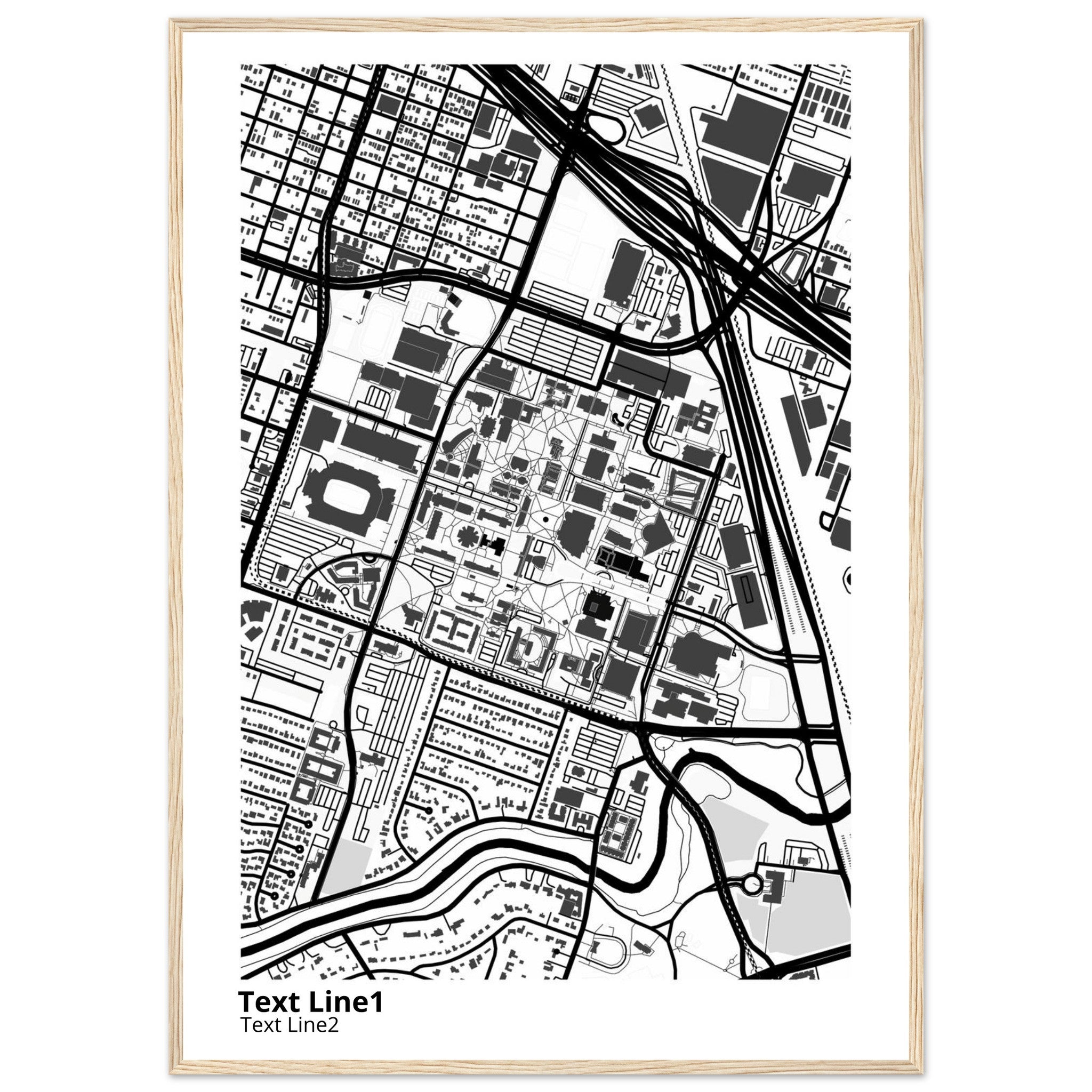 University of Houston Texas Campus Map Poster | Graduation Gift - Ink And Atlas
