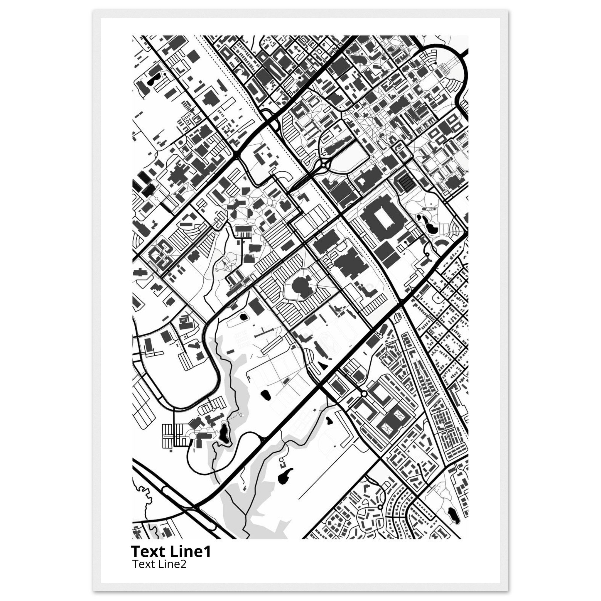 Texas A&M University (College Station) Campus Poster | Graduation Gift - Ink And Atlas