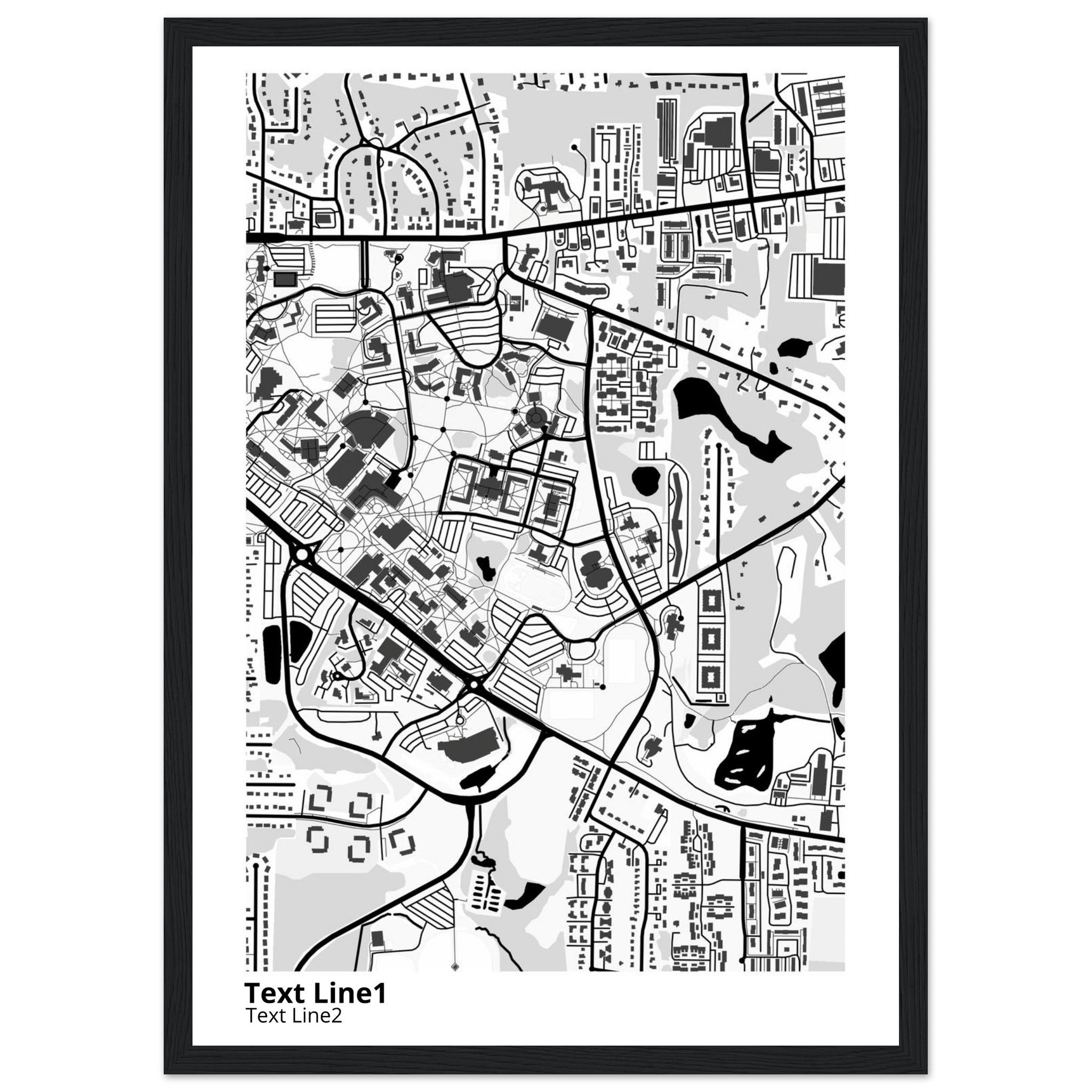 Kent State University at Kent Ohio Campus Map Poster | Graduation Gift - Ink And Atlas