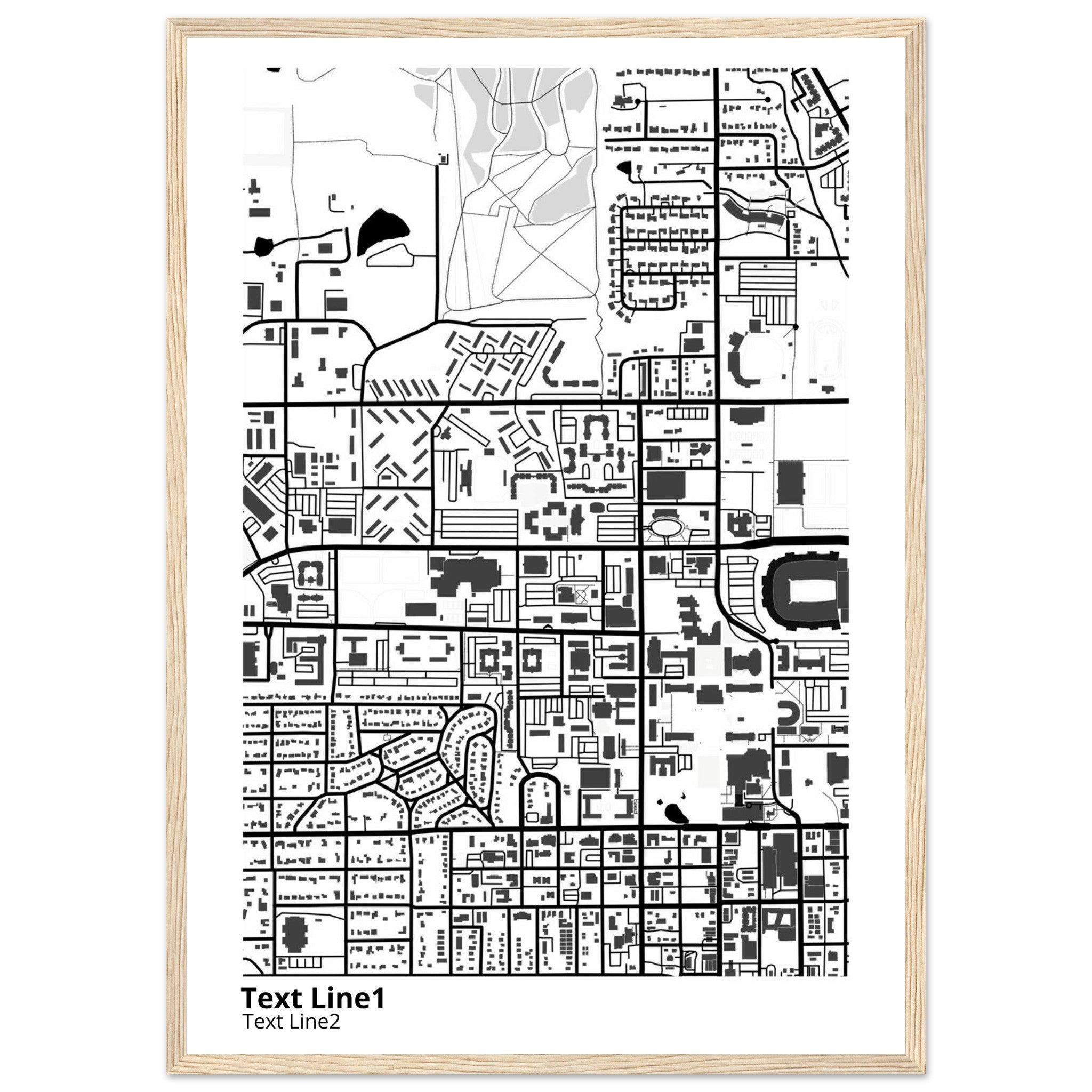Oklahoma State University Campus Map Poster | Graduation Gift - Ink And Atlas